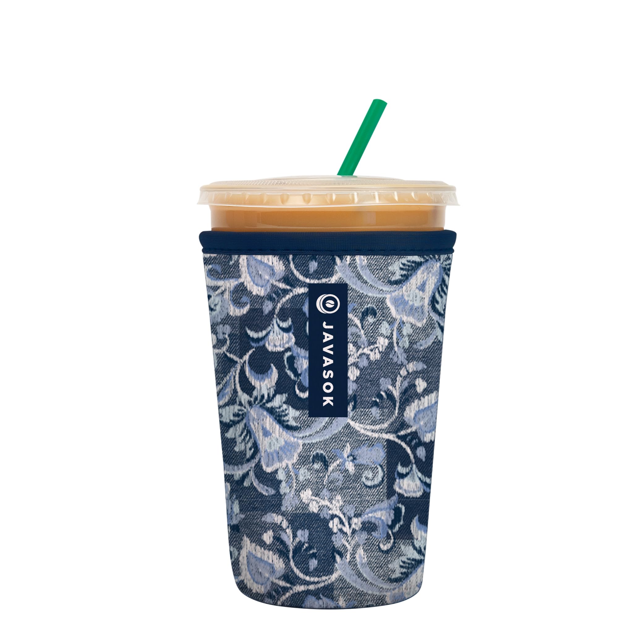 Sok It Java Sok Iced Coffee & Cold Soda Insulated Neoprene Cup Sleeve (Paisley Patchwork, Medium: 22-28oz)