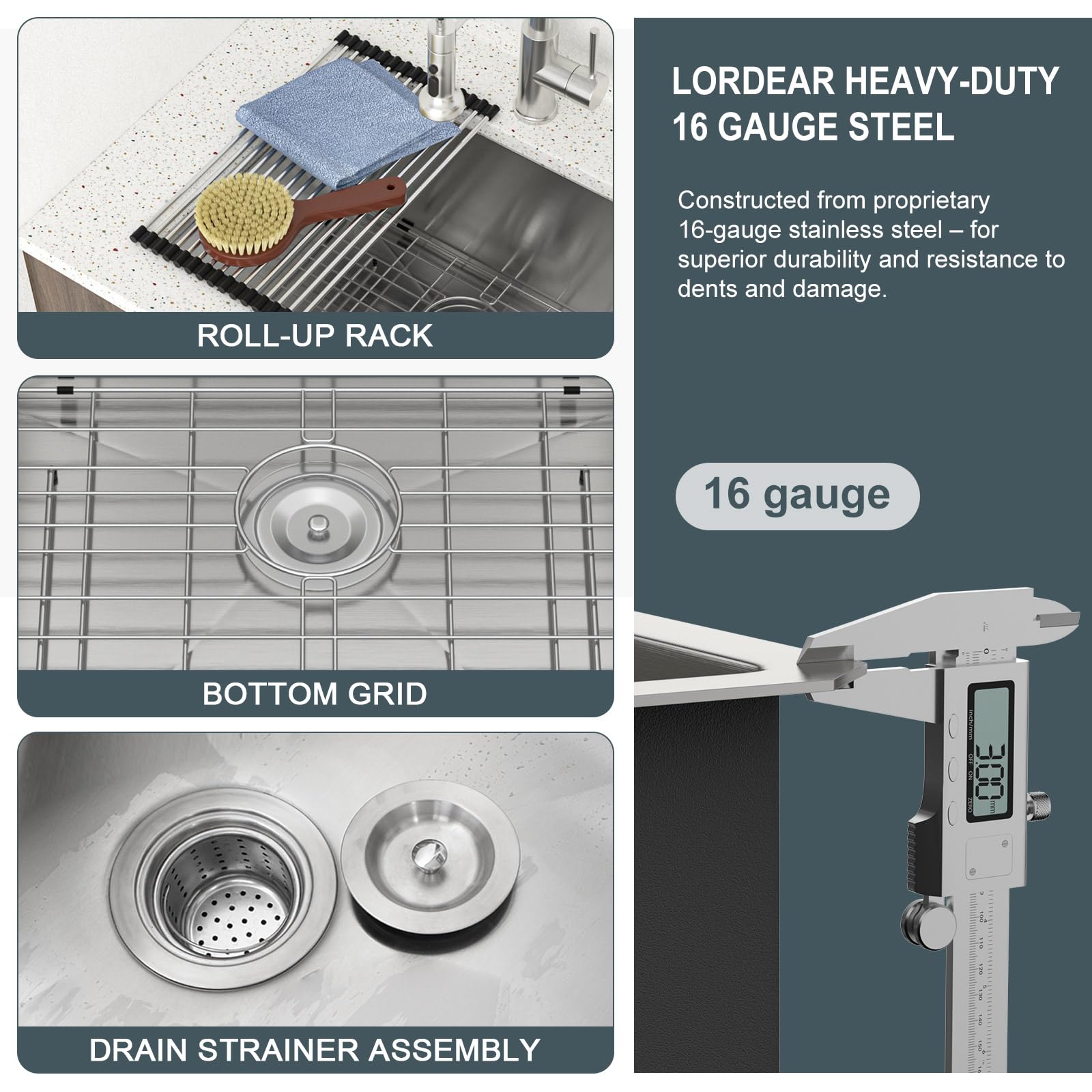 21 Laundry Sink Stainless Steel - Lordear 21'' X 18'' X 12'' Kitchen Sink Undermount Utility Sink Single Bowl 16 Gauge Stainless