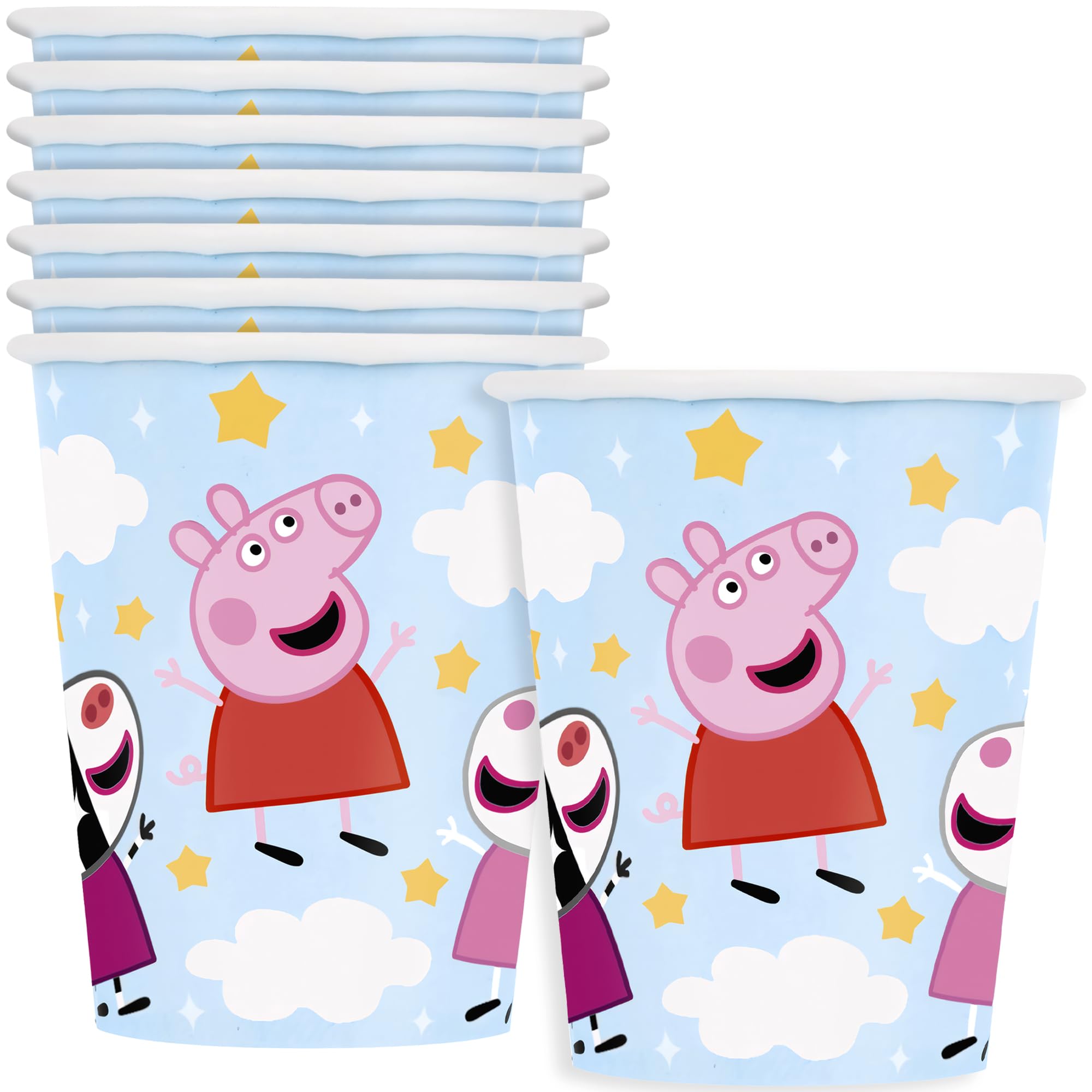Unique Industries Peppa Pig Disposable Paper Cups - 9Oz (8 Ct) | Eco-Friendly & Fun Drinkware - Perfect For Kids Birthdays & Cel