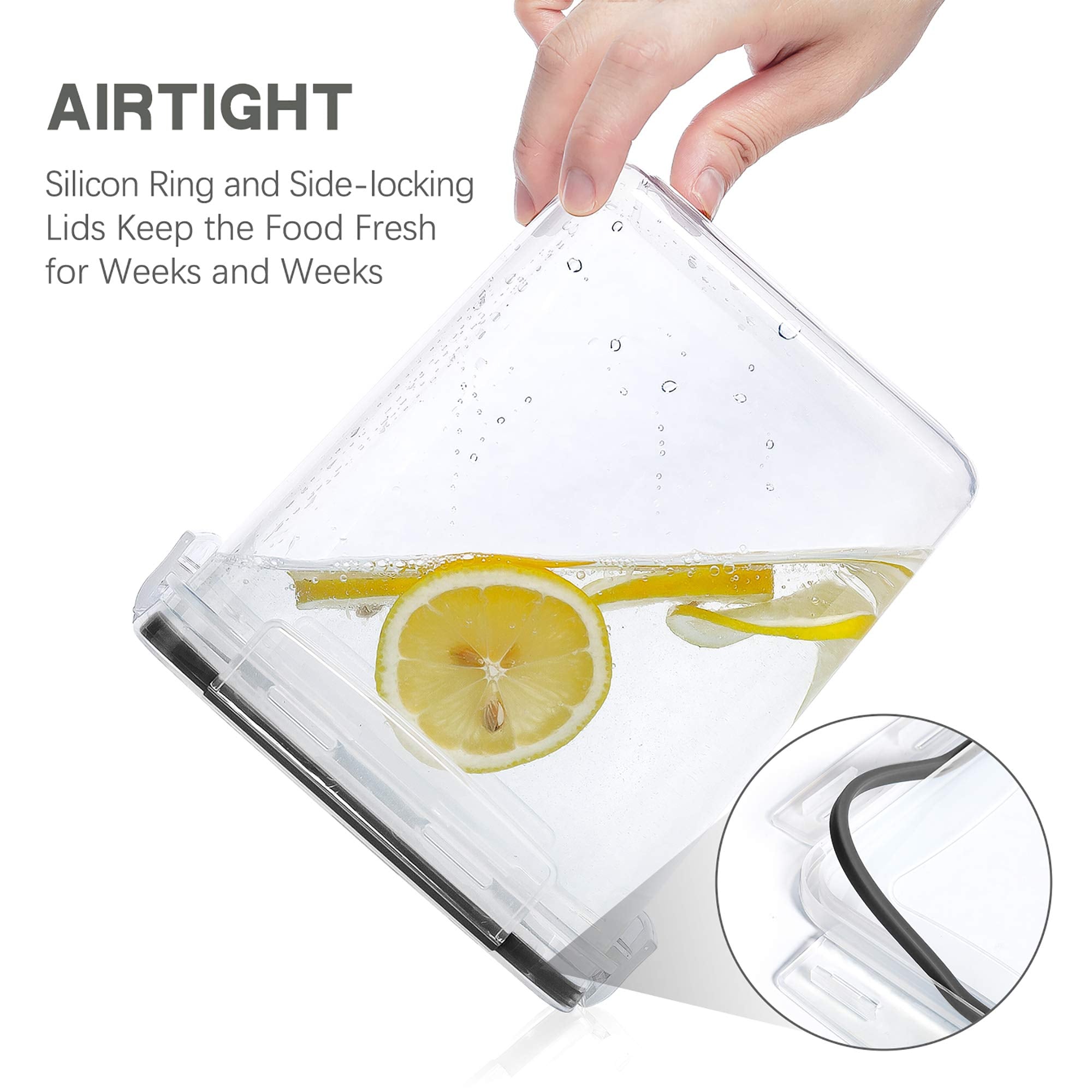 Pantrystar Large Food Storage Containers With Lids Airtight 5.2L /176Oz, For Flour, Sugar, Baking Supply And Dry Food Storage, 3