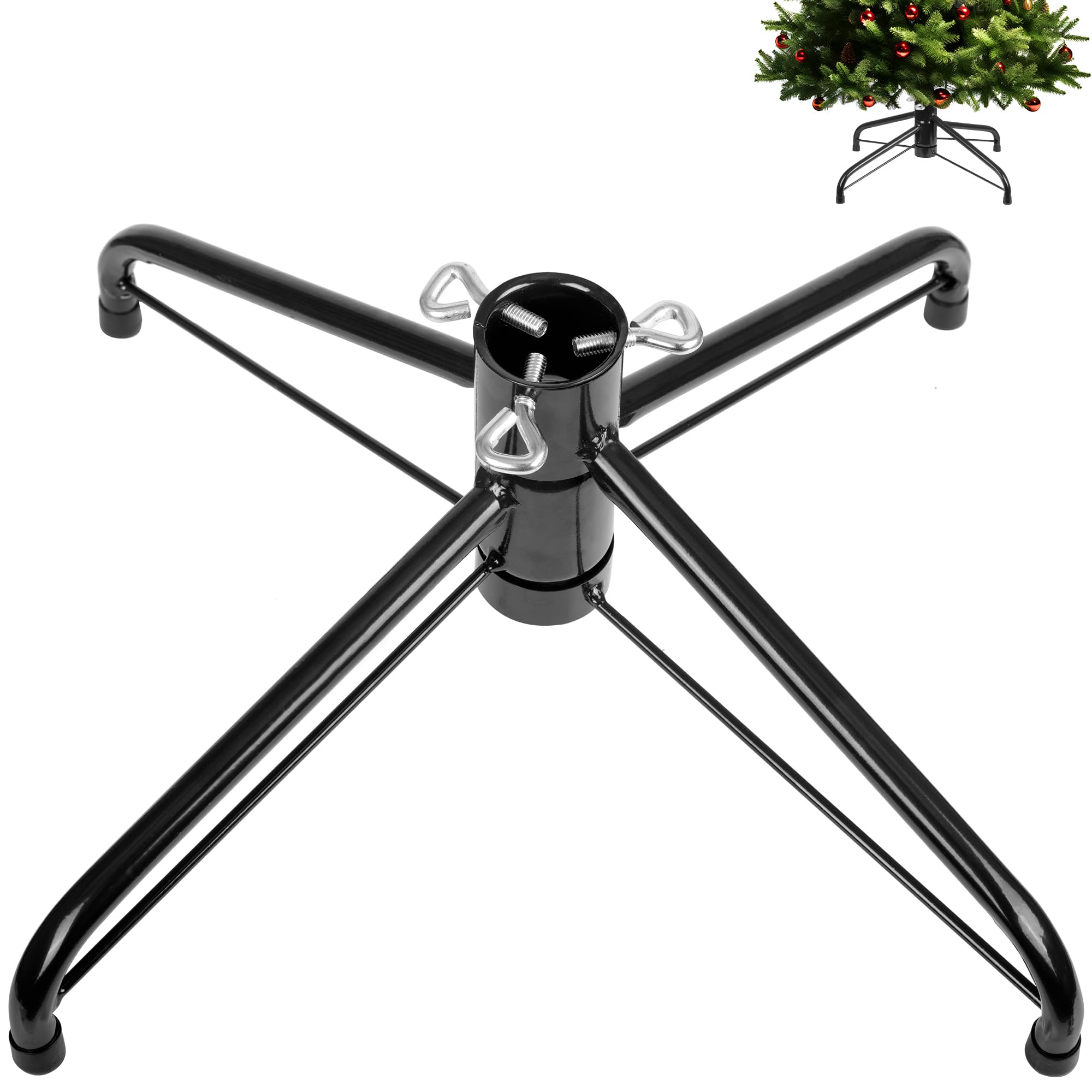 JSungo Foldable Christmas Tree Stand, 16.3 inch Metal Christmas Tree Base, Fits 3 Ft to 6 Ft Artificial Trees (0.5-1.37 inch Pol