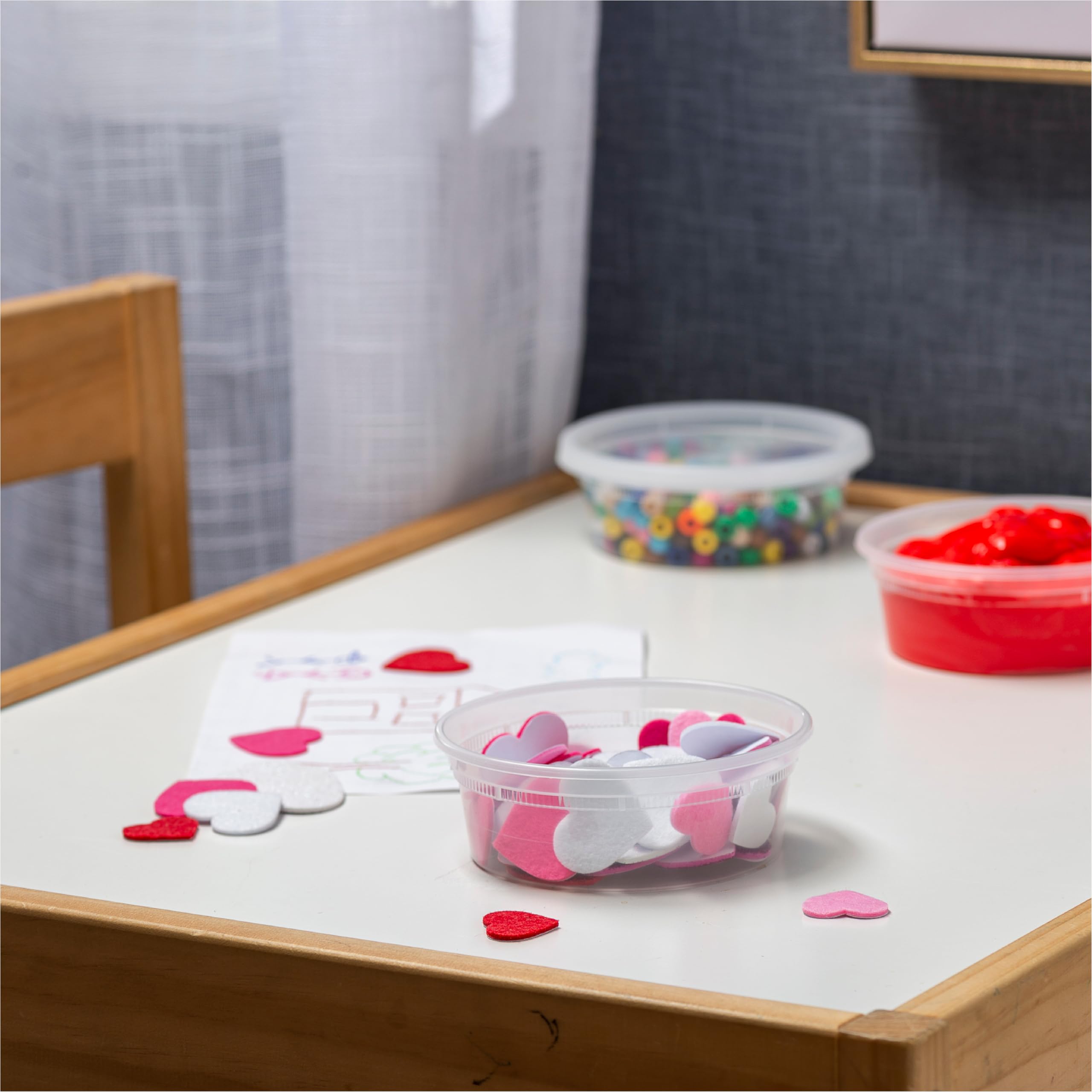 [48 Sets - 8 Oz.] Plastic Containers With Lids - Slime Containers 8 Oz - Small Containers With Lids