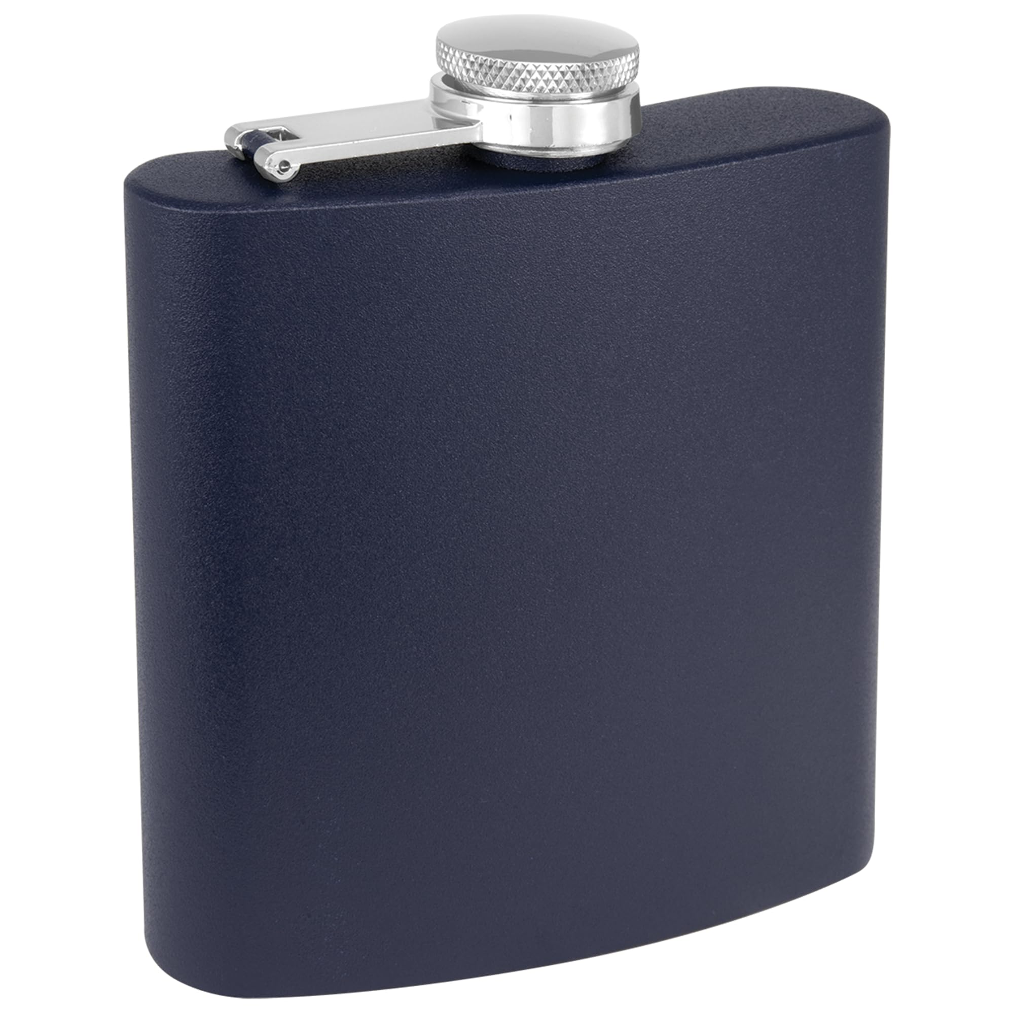 Clear Water Home Goods - 6 Oz Powder Coated Stainless Steel Hip Flask - Wedding Party - Groomsman - Bridesmaid (Matte Navy, 1)