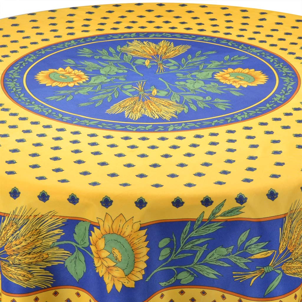 Tournesol Yellow 70 Round French Provencal Polyester Tablecloth