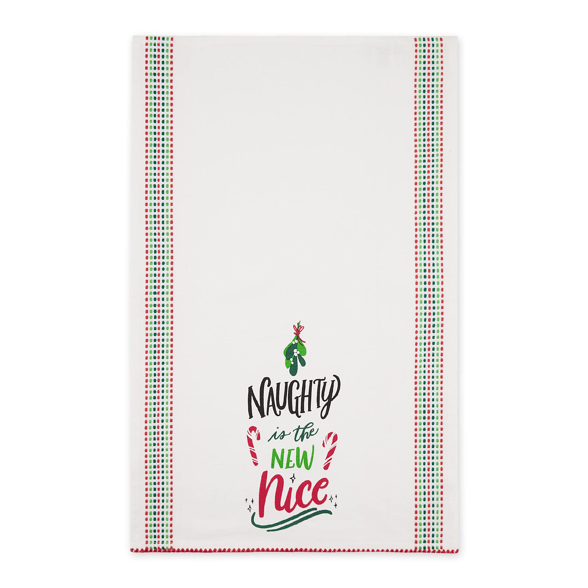 Dii Holiday Kitchen Towel Set, Christmas Tea Towels For Baking, Cooking & Entertaining 18X28, Naughty/Nice, 2 Piece