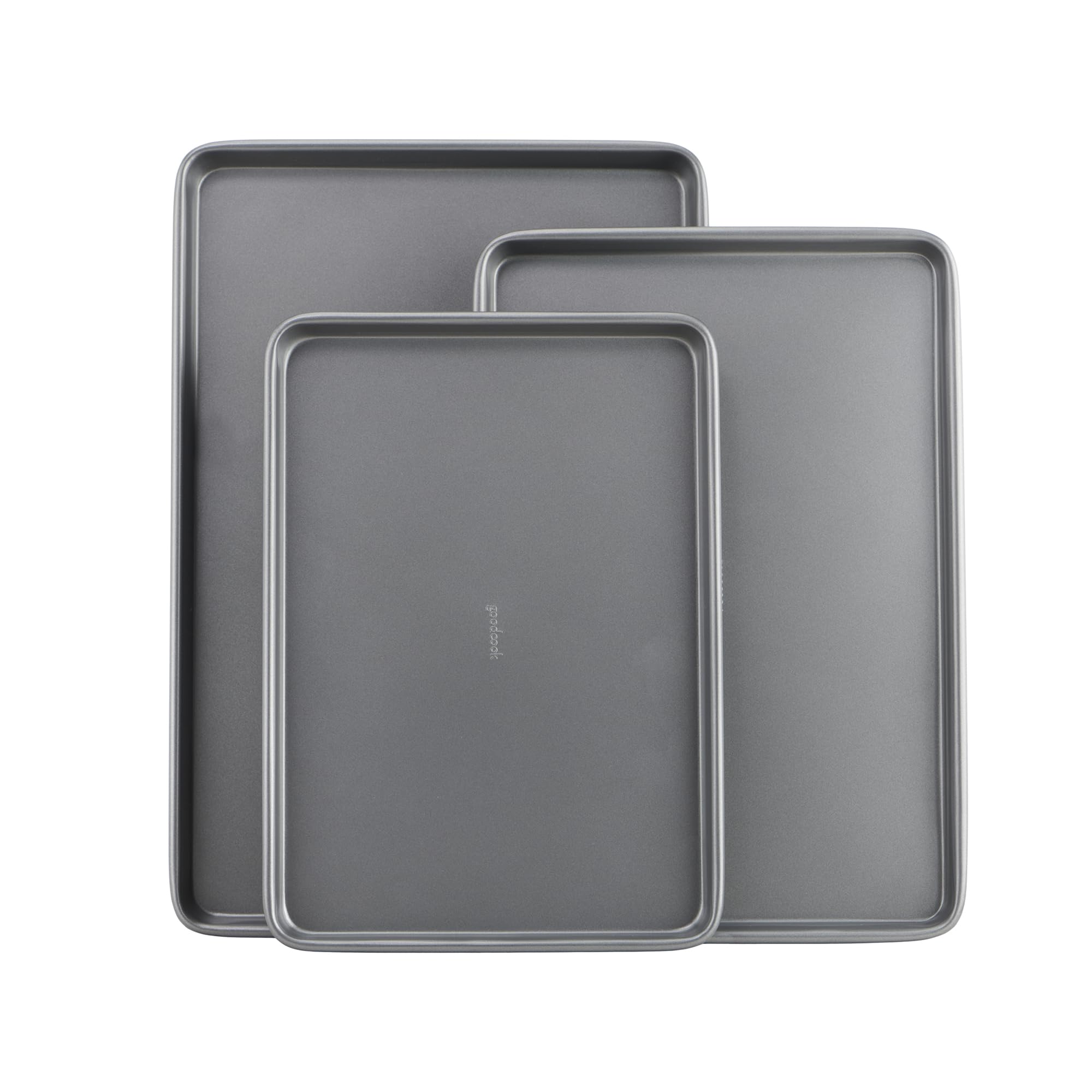 GoodCook Everyday Nonstick Carbon Steel Baking Sheet Set, 3 Pack - Small 13    x 9   , Medium 15    x 10   , Large 17    x 11   