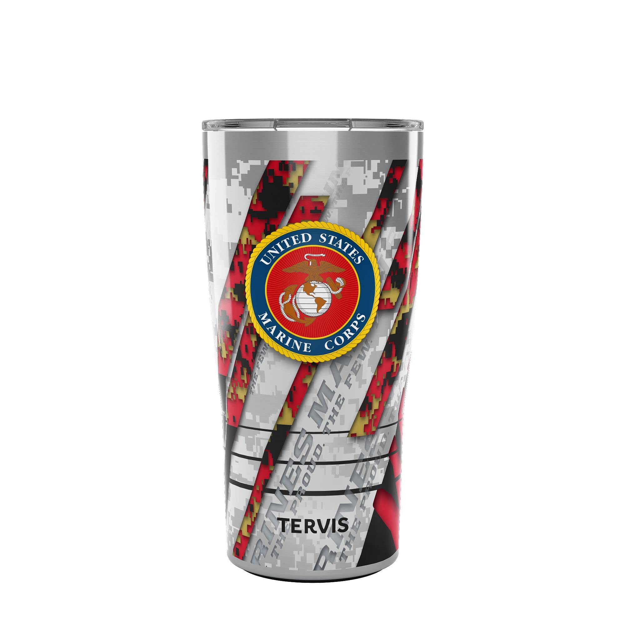 Tervis Traveler Marines Logo Digi Camo Triple Walled Insulated Tumbler Travel Cup Keeps Drinks Cold & Hot, 20oz, Stainless Steel
