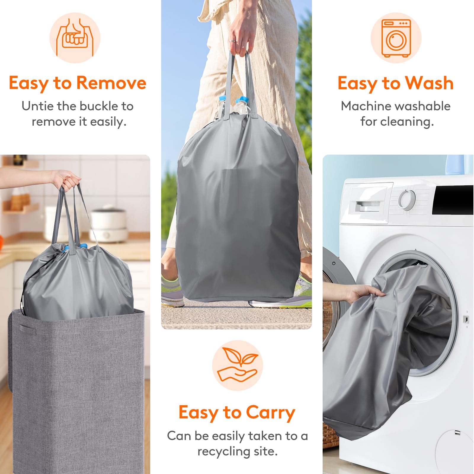 Lifewit 120L Recycling Bin For Kitchen, Large 26 Gallon Recycle Bin With Lid And Reusable Inner Bag, Tall Indoor Home Storage Ca