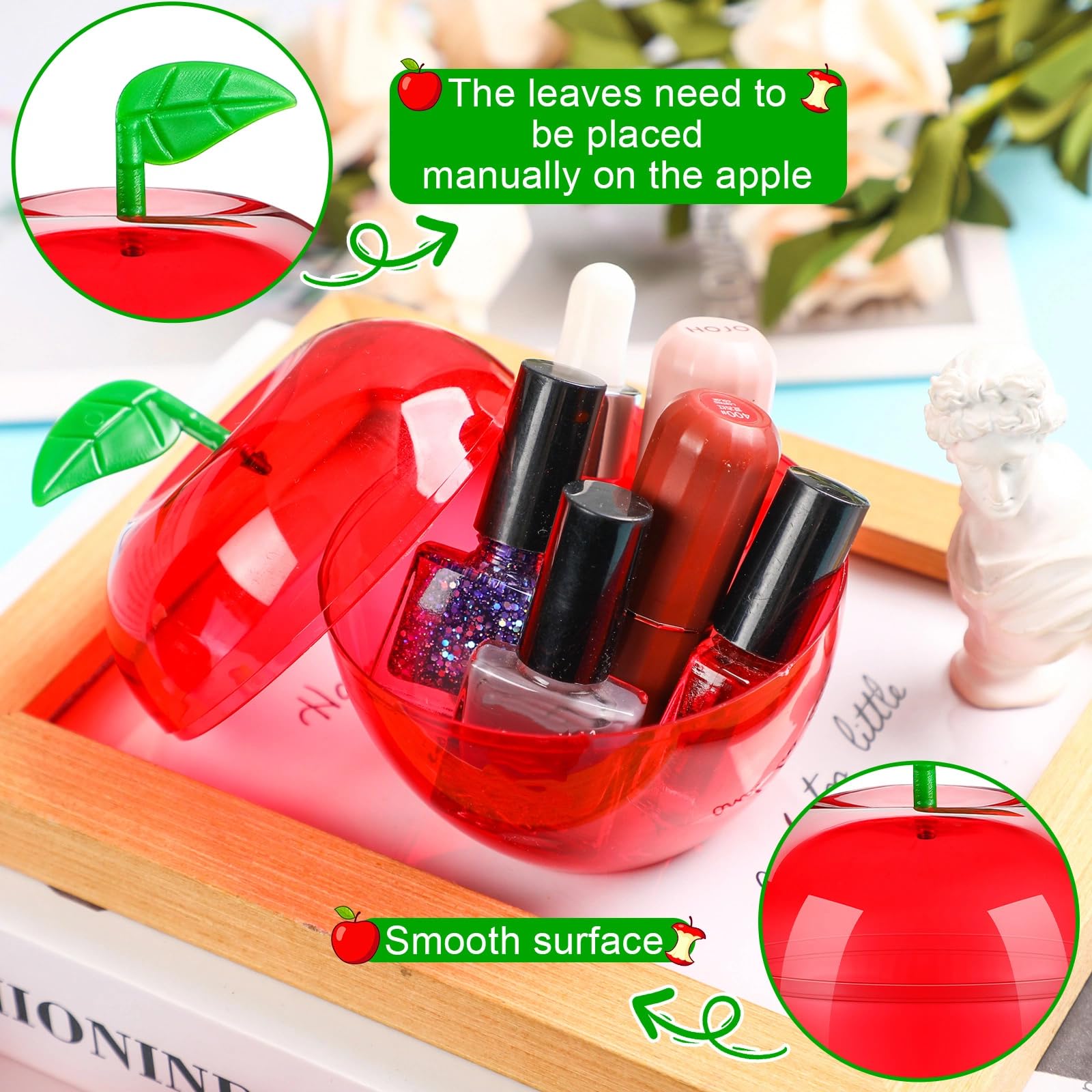 Tanlade 50 Pcs 4.1 x 3.7 Plastic Apple Container Bulk Red Candy Boxes Holder Thank You Gift for Apple of My Eye Christmas Party