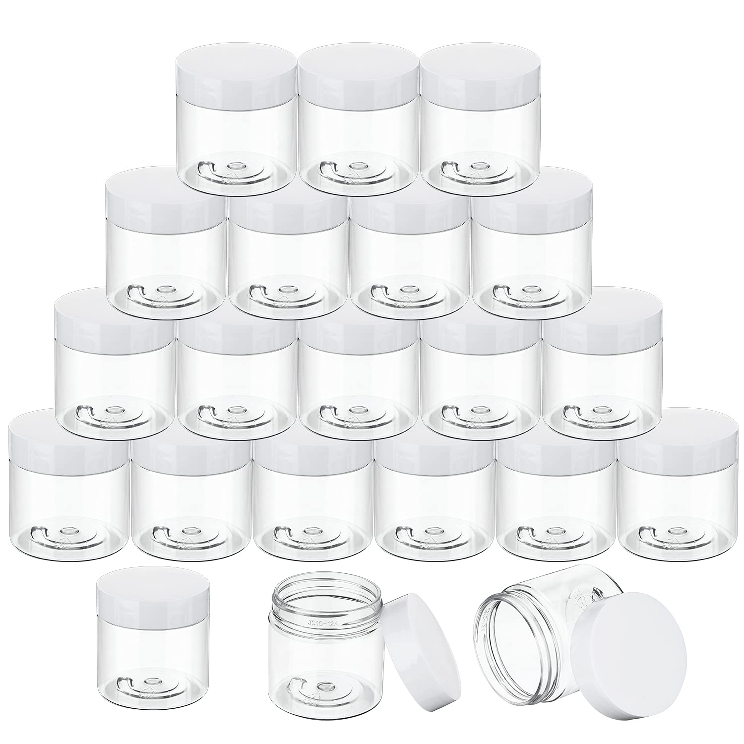 36 Packs Plastic Jars Round Clear Leak Proof Cosmetic Container Jars With Inner Liners And Black Lids For Lotions Ointments Trav
