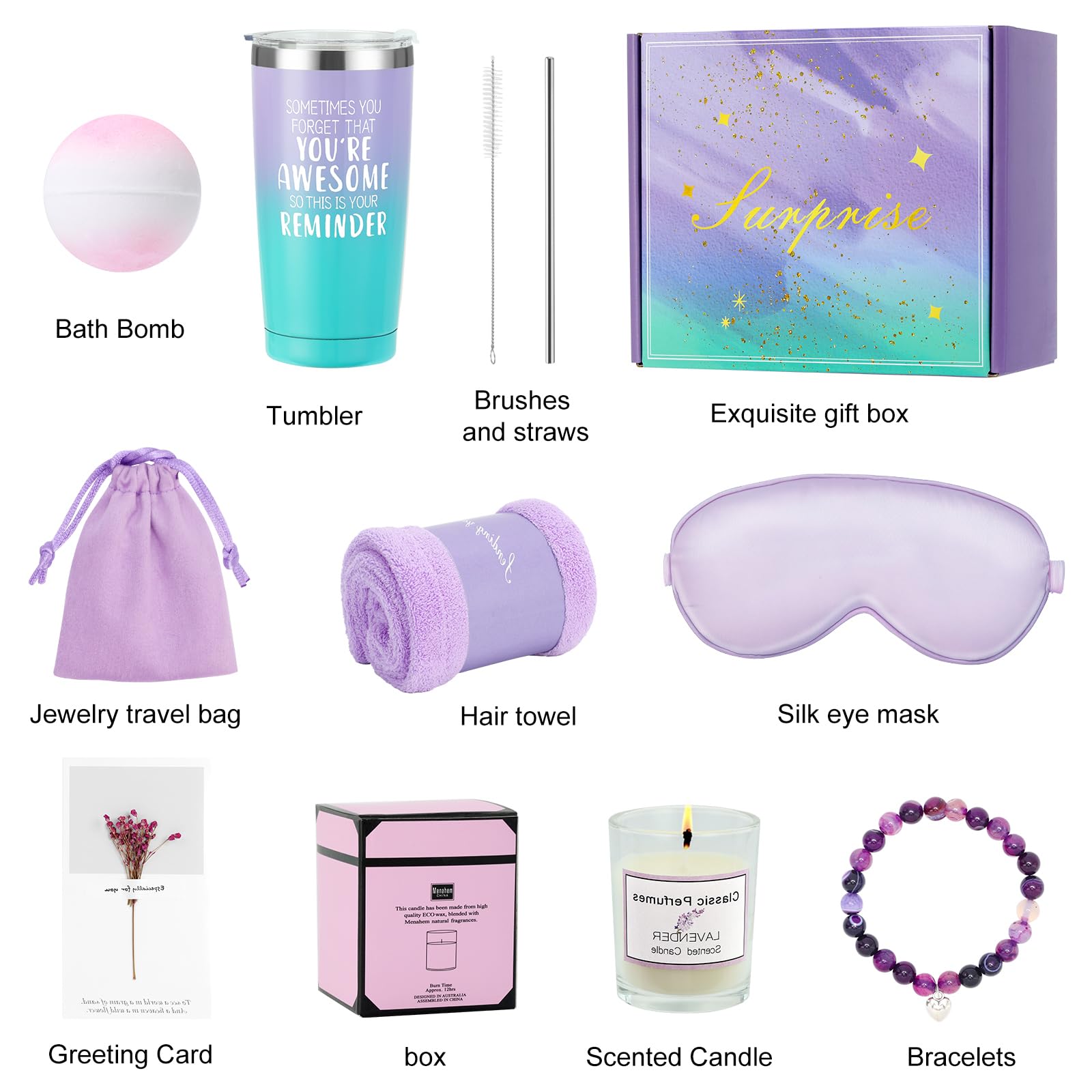 Birthday Gifts For Women, Mothers Day Gifts For Mom From Daughter, Unique Gift Basket Box For Women Best Friend Sister, Gifts Fo