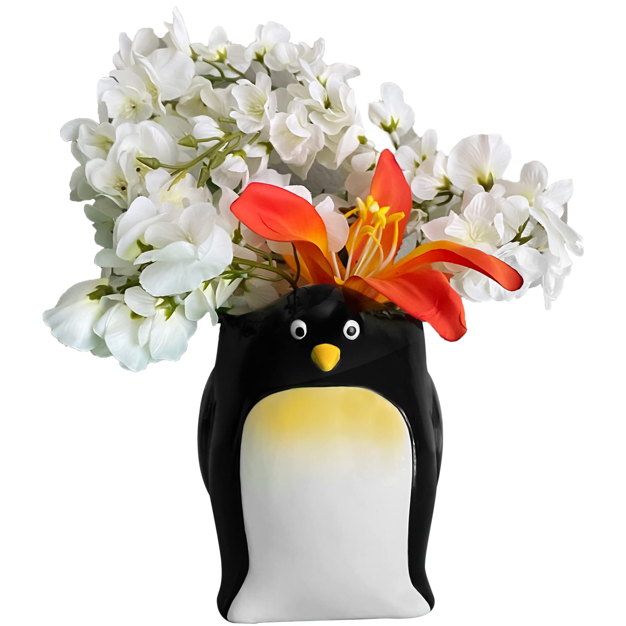 Sixdrop Penguin Kitchen Utensil Holder - Cute Storage Crock - Penguin Holiday Office Home Decoration - Penguin Theme Party Acces
