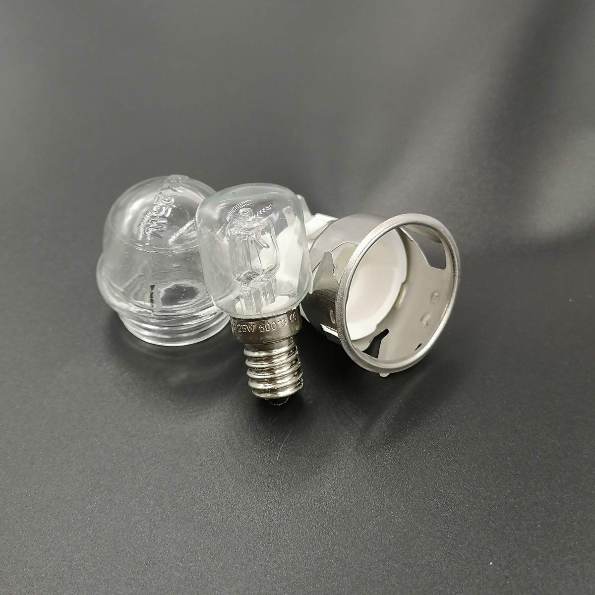 Meter Star E14 High Temperature Resistance 500 Degrees 250V 25W Oven Lamp,Round Head Glass Cover Resistant To High Temperature,O