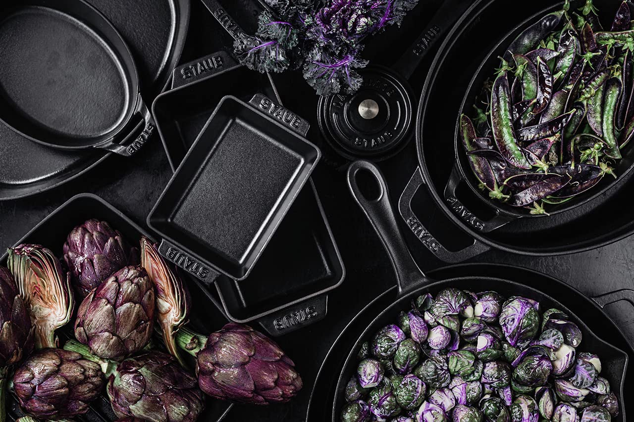 Staub Cast Iron 14.5-Inch X 11.2-Inch Oval Baking Dish - Matte Black, Made In France