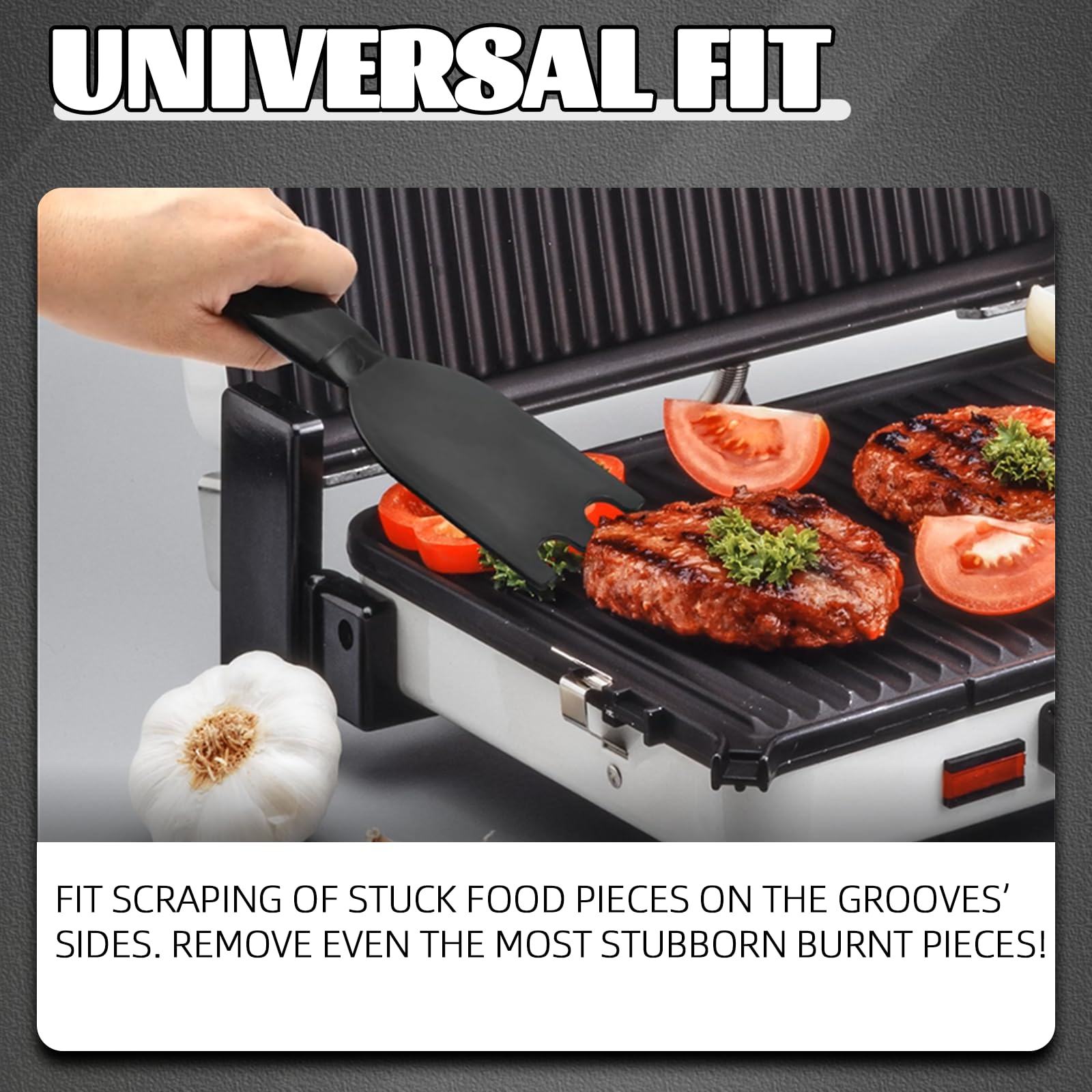 Tongass 2-Pack Grill Scraper For George Foreman Indoor Grills  Most Other Indoor Grills With Grooves, Heat-Resistant Grill Spatu