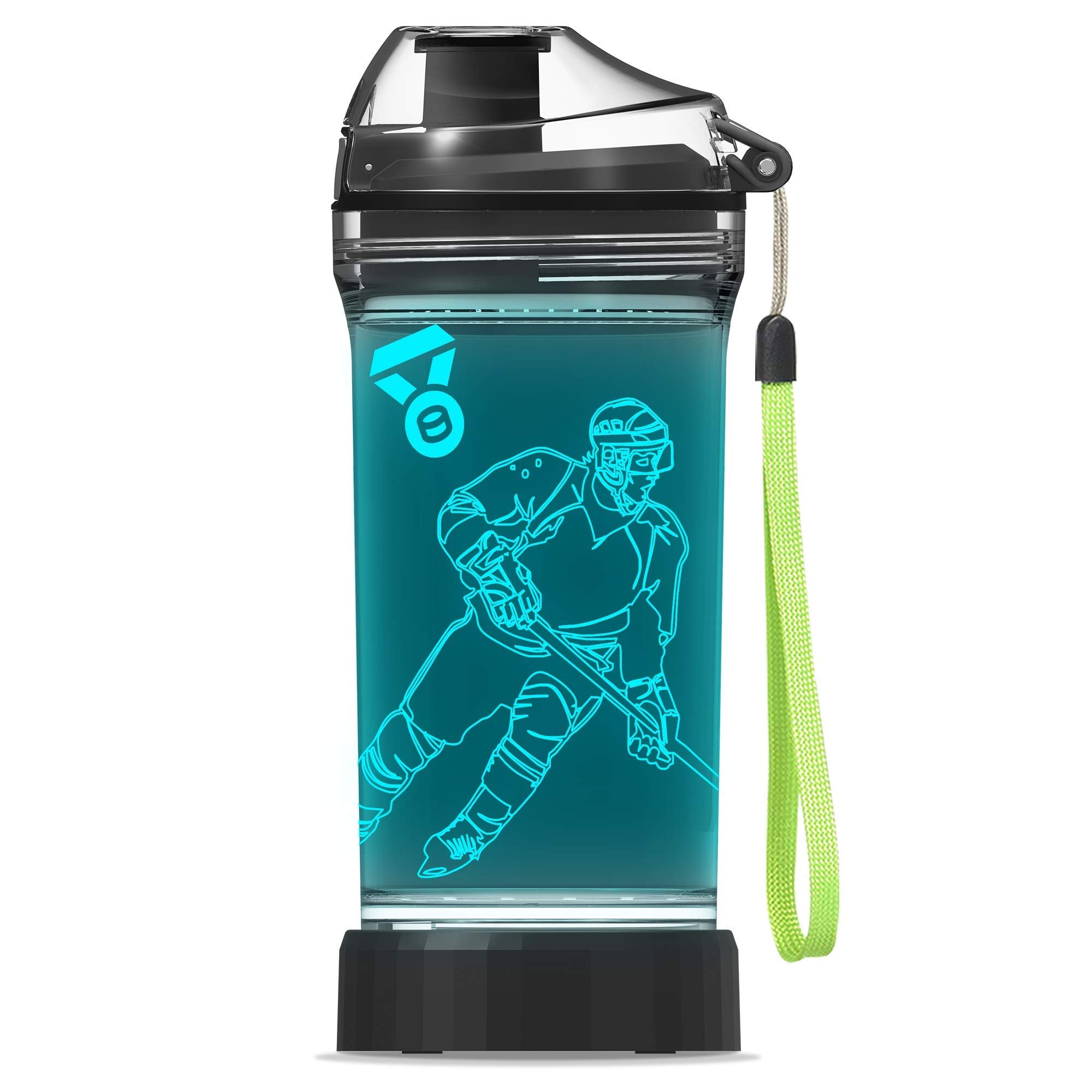 Yuandian Hockey Gifts For Boys, Light Up Water Bottle - 14 Oz Tritan Bpa Free Eco-Friendly - Cool Led Sport Cups Gift For Hockey
