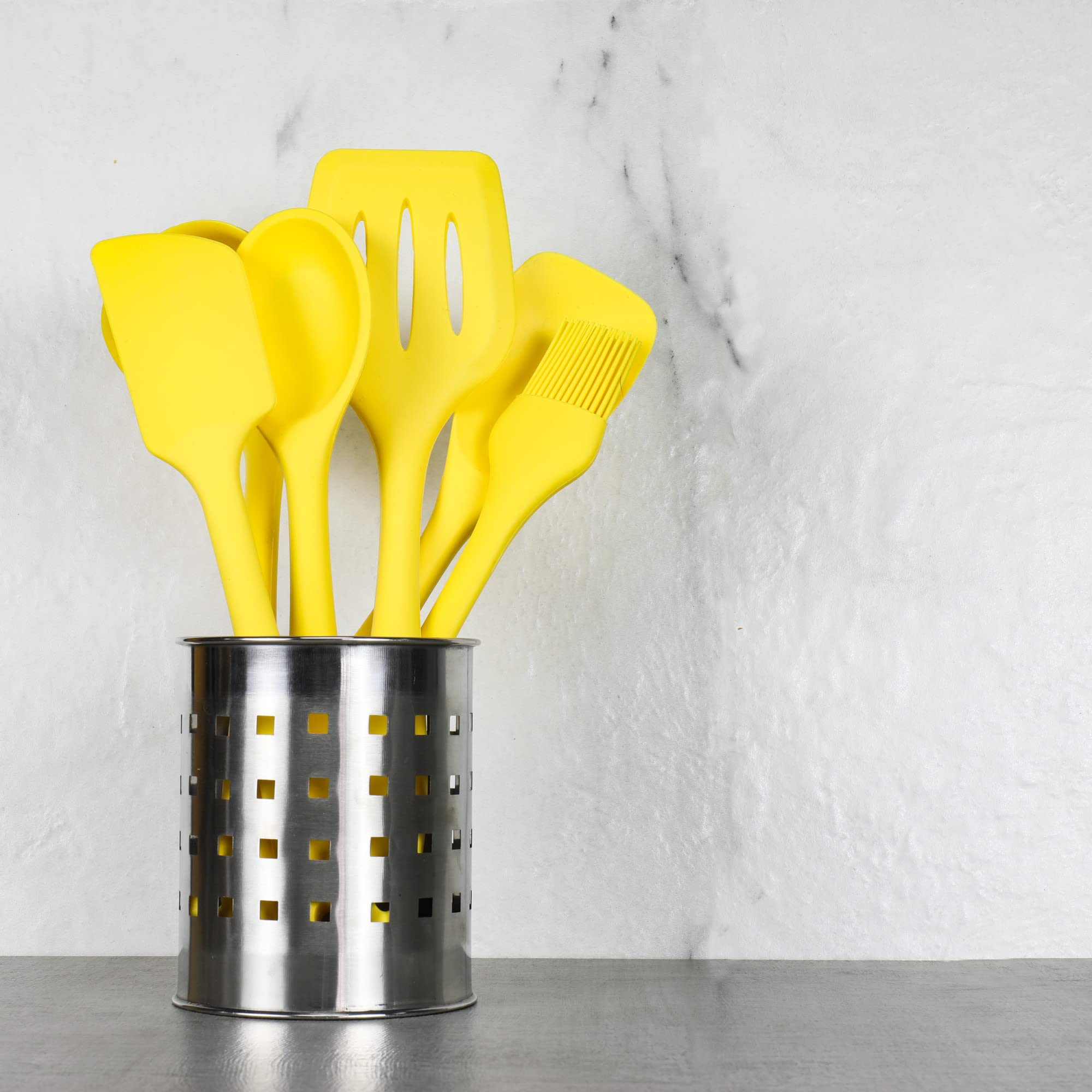 Chef Craft Premium Silicone Kitchen Tool And Utensil, 7 Piece Set, Yellow