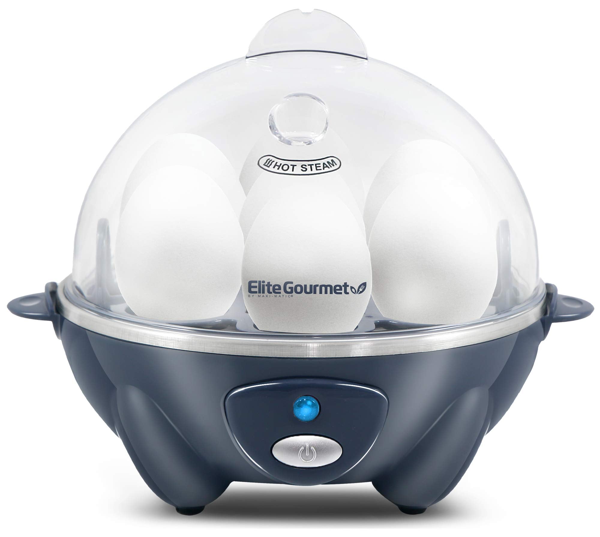 Elite Gourmet Egc710Bg Rapid Egg Cooker, 7 Easy-To-Peel, Hard, Medium, Soft Boiled Eggs, Poacher, Omelet Maker, Auto Shut-Off, A