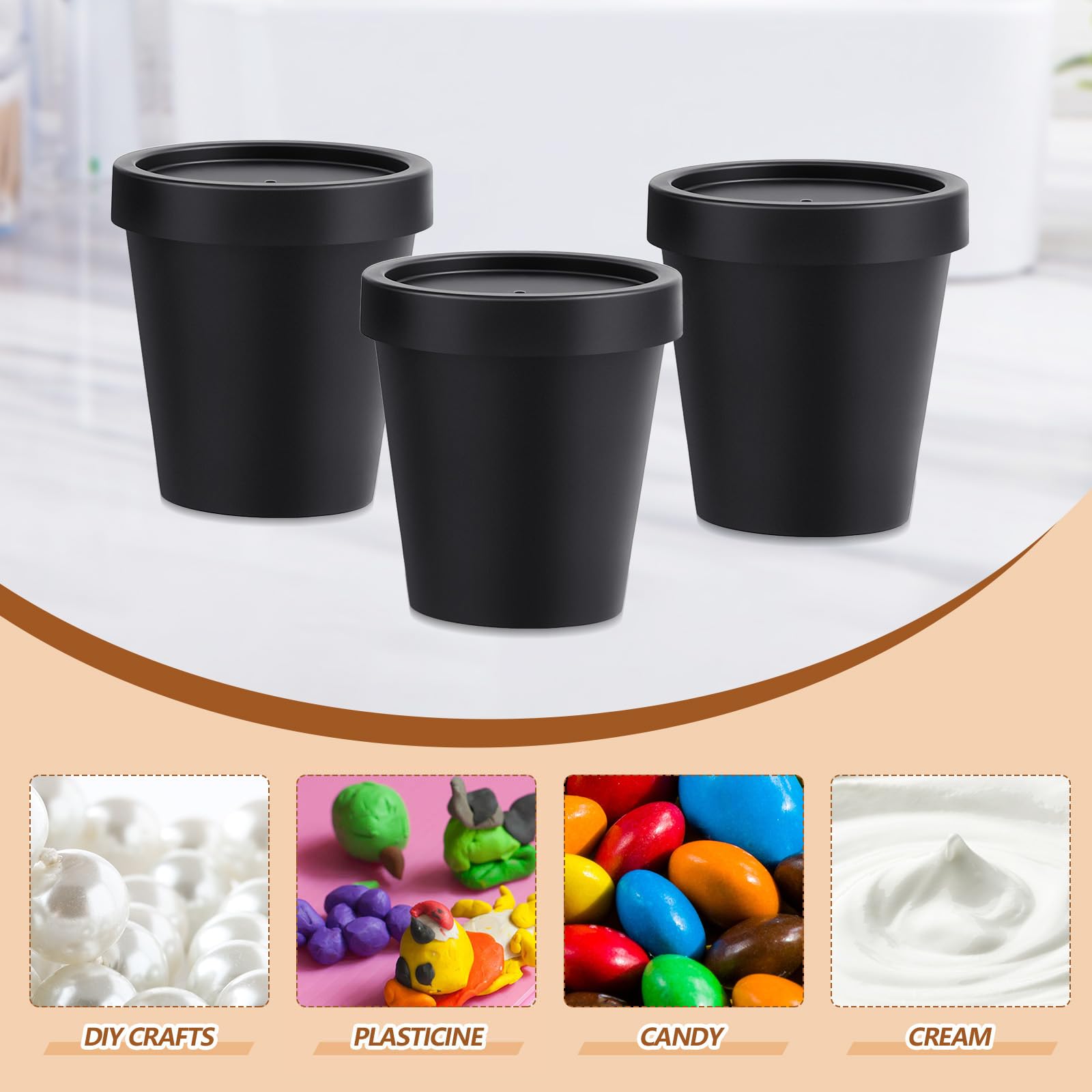 Tanlade 24 Pieces 7 Oz Pot Jars With Lids Spoons For Homemade Lotion Containers Plastic Empty Containers Leakproof Lip Sugar Scr