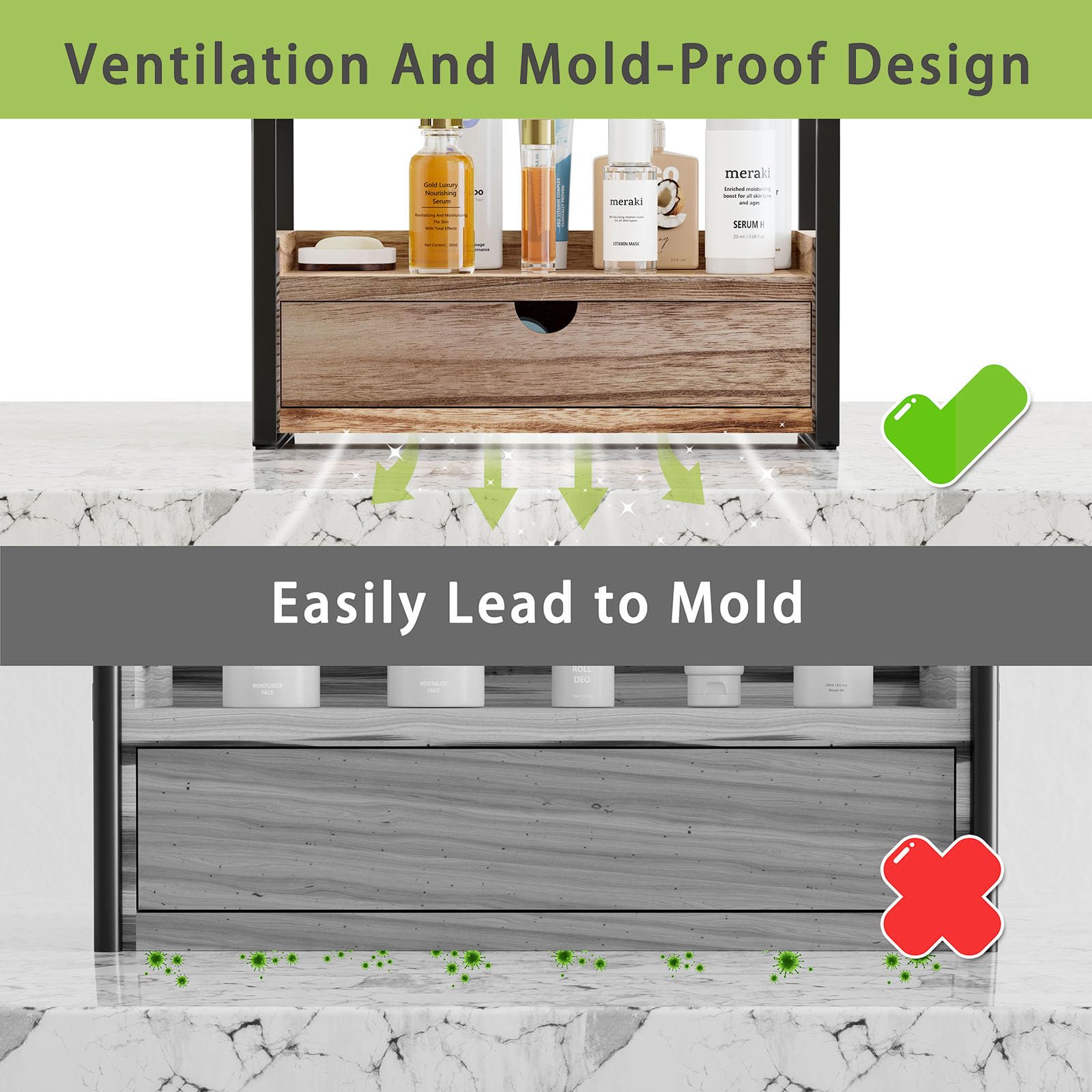 Boulphia 2-Tier Bathroom Organizer Countertop, Bathroom Sink Organizer Countertop, Bathroom Vanity Organizer, Bathroom Counter S