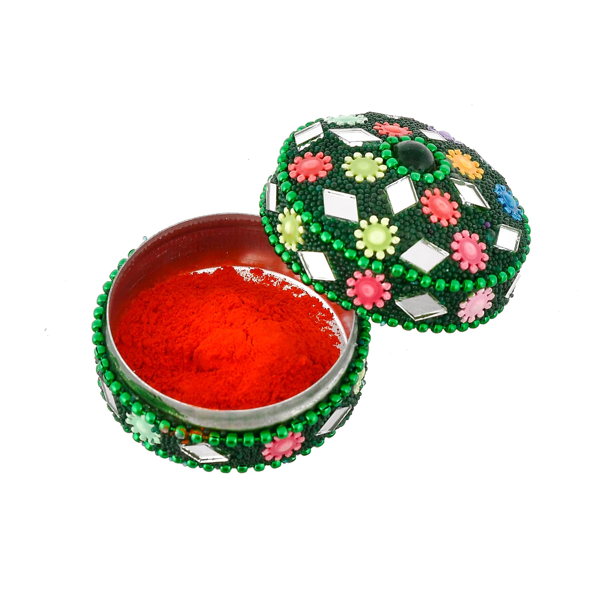 Craftam Aluminum Lakh Sindoor Boxe, Kumkum Box Bharani Wedding Return Gifts (Set Of 12), Round