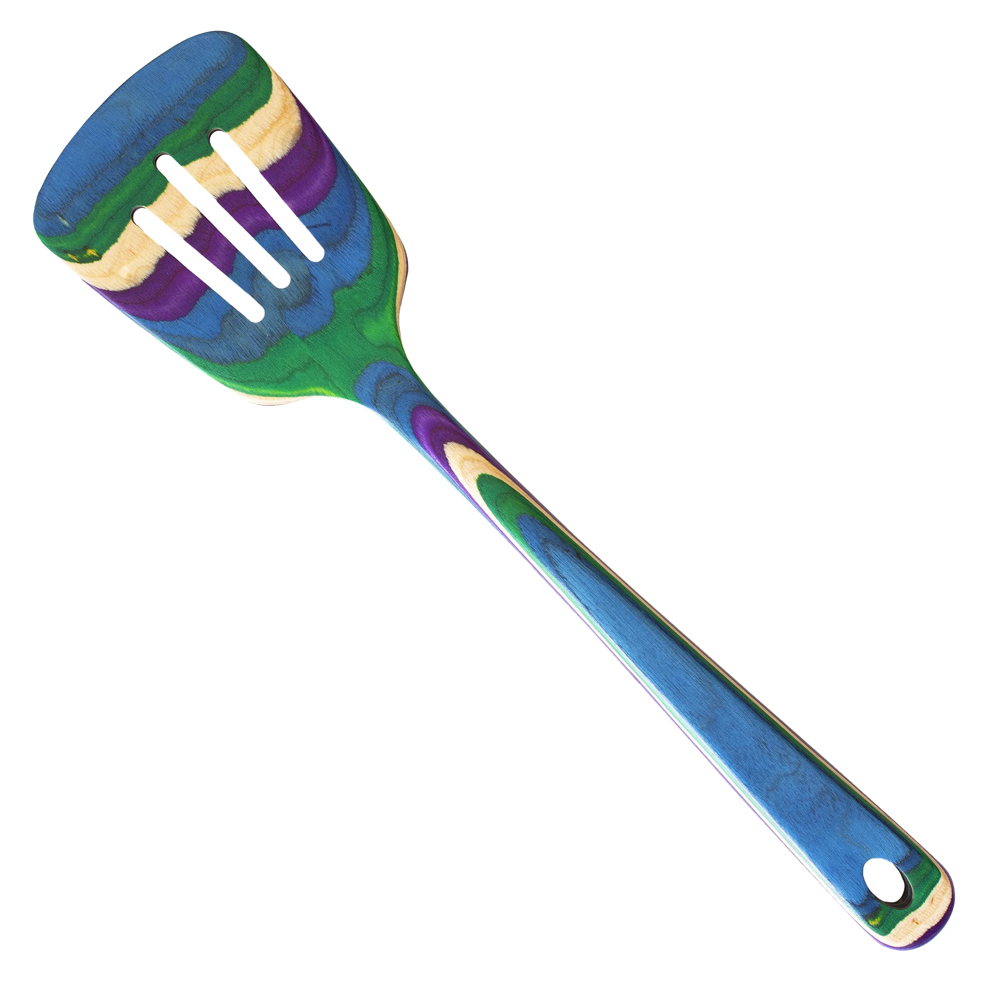 Baltique Mumbai Collection 12-12 Wooden Slotted Spatula, Safe For Nonstick