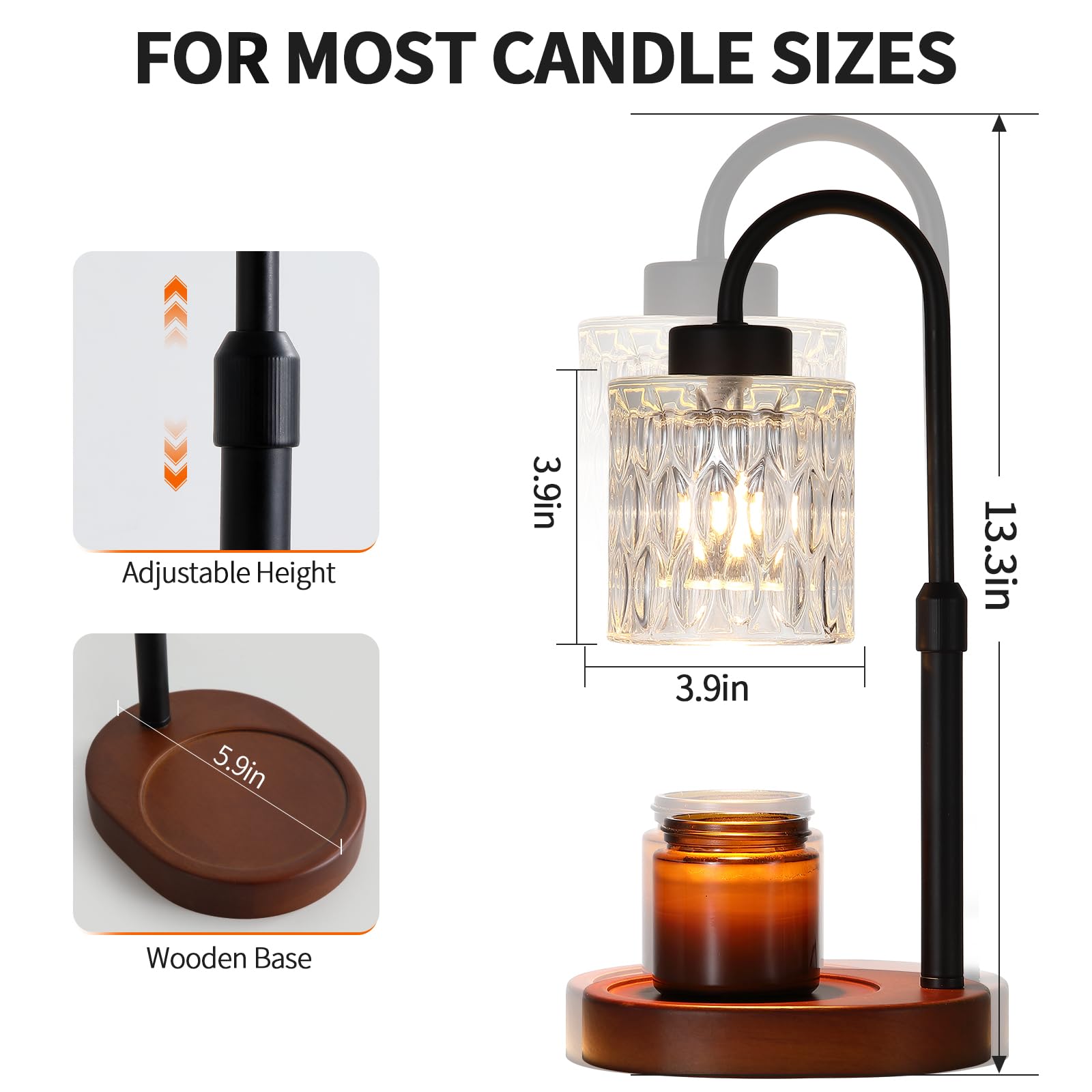 MEIXISUE Black Candle Warmer Lamp with Dimmer and Timer,Home Decor Lamp for Scented Jar,Electric Wax Melt Warmer,Mother s Day/B