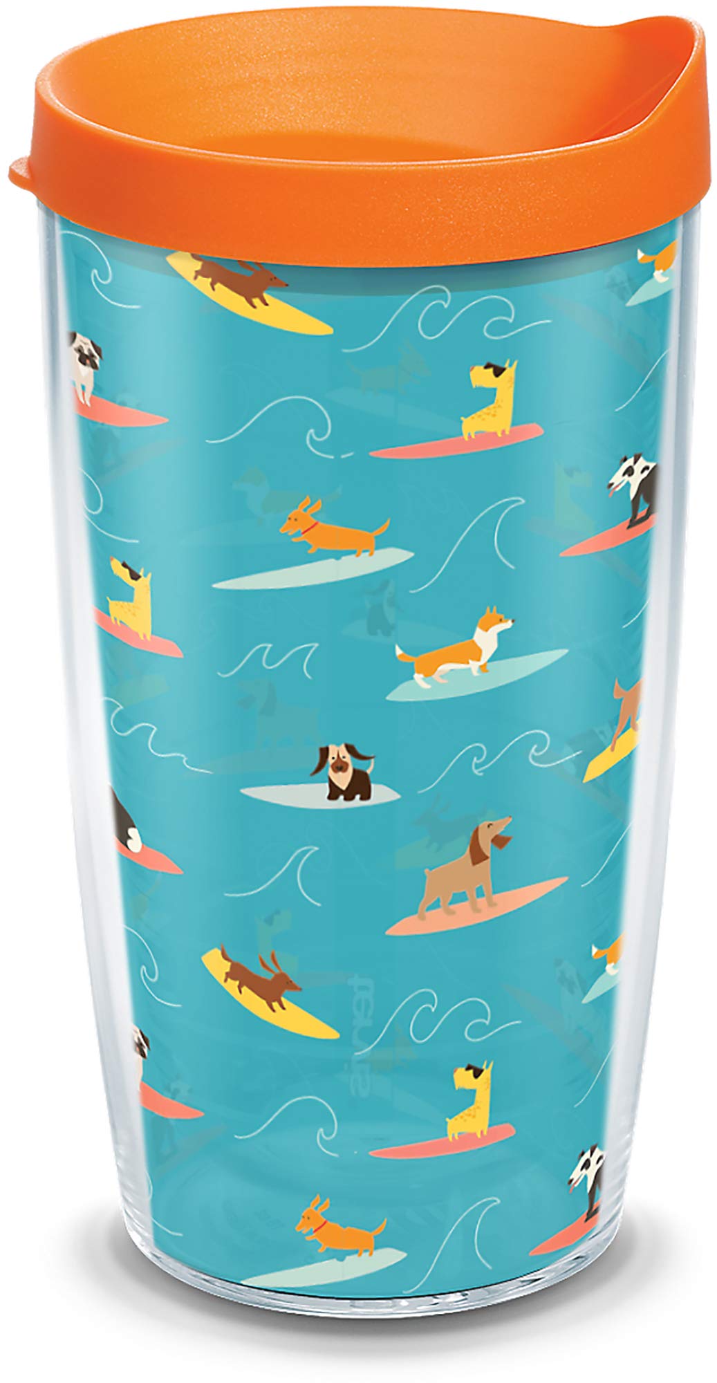 Tervis Surf Dogs Made in USA Double Walled Insulated Tumbler Travel Cup Keeps Drinks Cold & Hot, 16oz, Classic