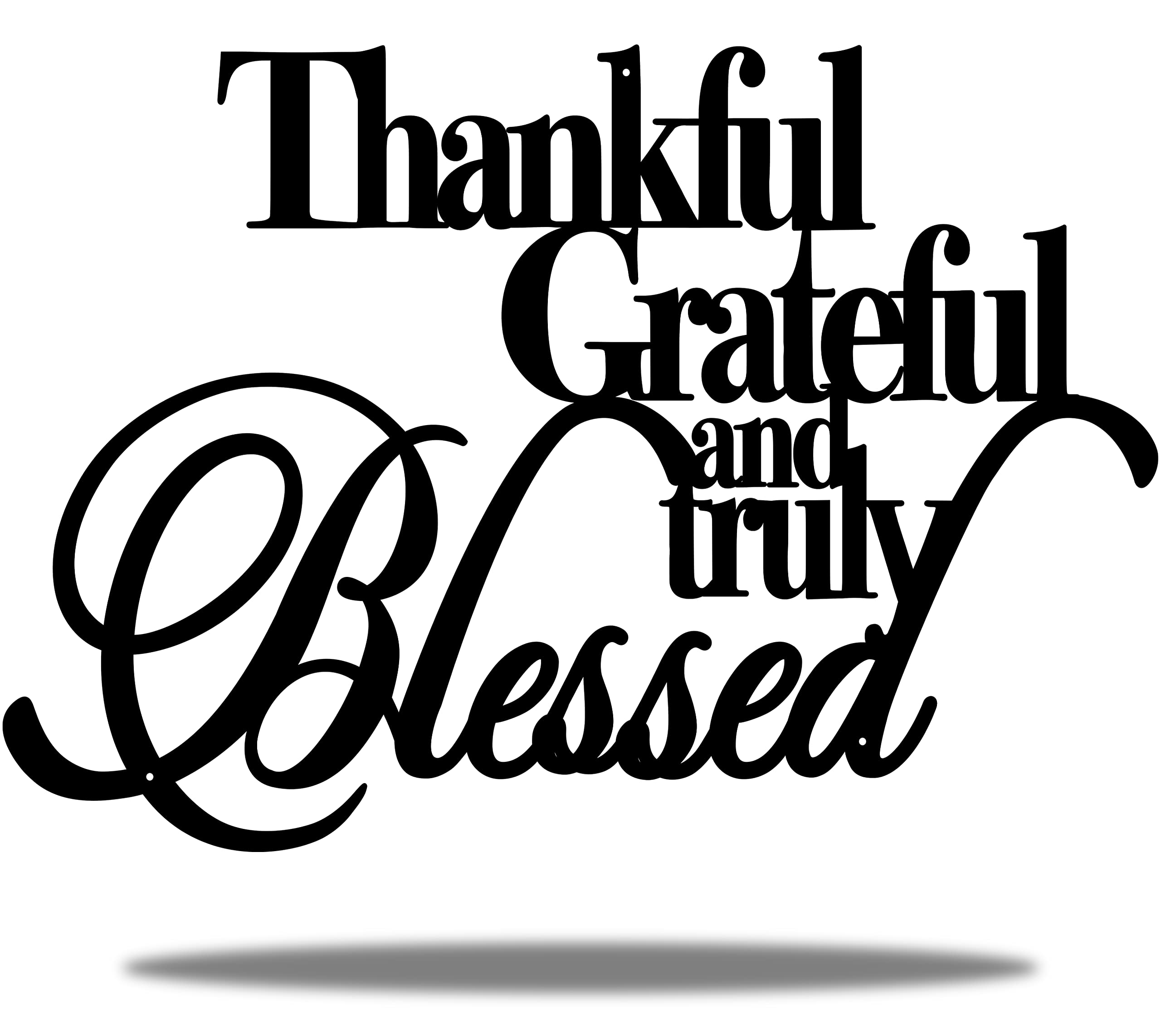 Vivegate Thankful Grateful Blessed Wall Decor - Home Thankful Iron Wall Decor Blessed Wall Signs for Home Decor Entry Way (Large
