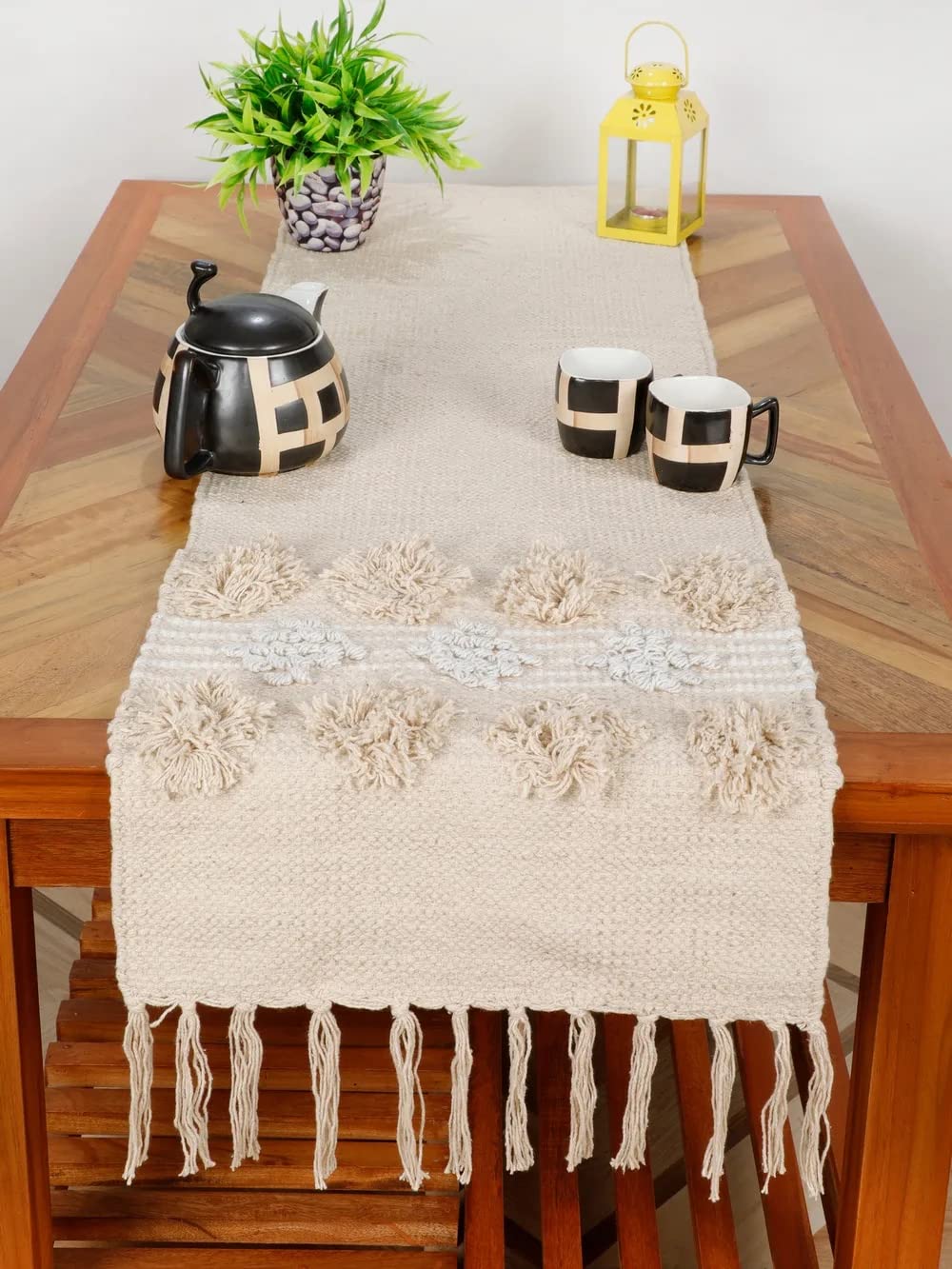 pepme Tufted Table Runner Side Circle, boondis, OffWhite