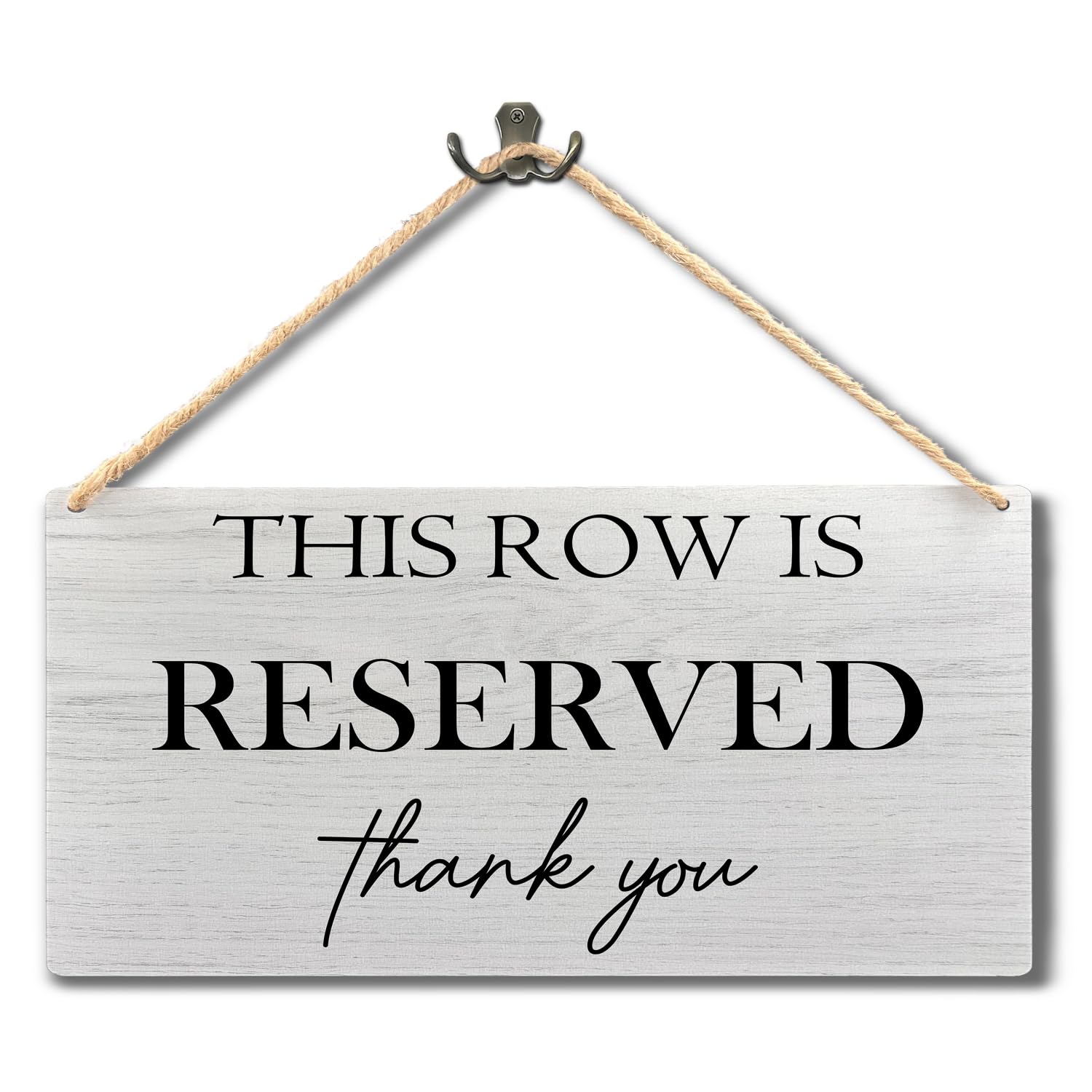 Ryeolo Reserved Row Signs for Wedding - Wood Hanging Sign for Chairs, Seating - 11.8x5.9 Inch