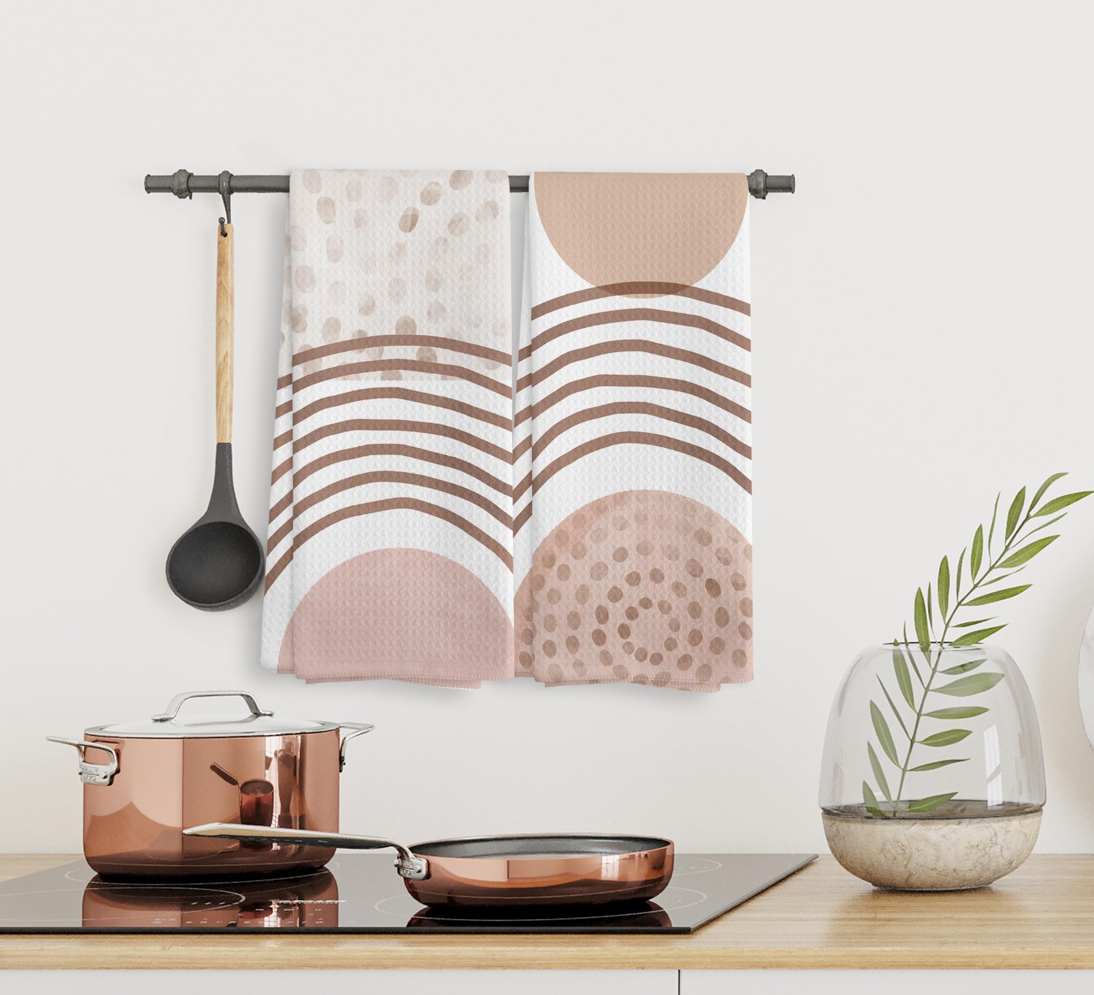 NOQL Boho Pink Kitchen Towels and Dishcloths Set of 2, Absorbent Hand Towels, Drying Cloth Hand Towels Tea Towels for Bathroom K