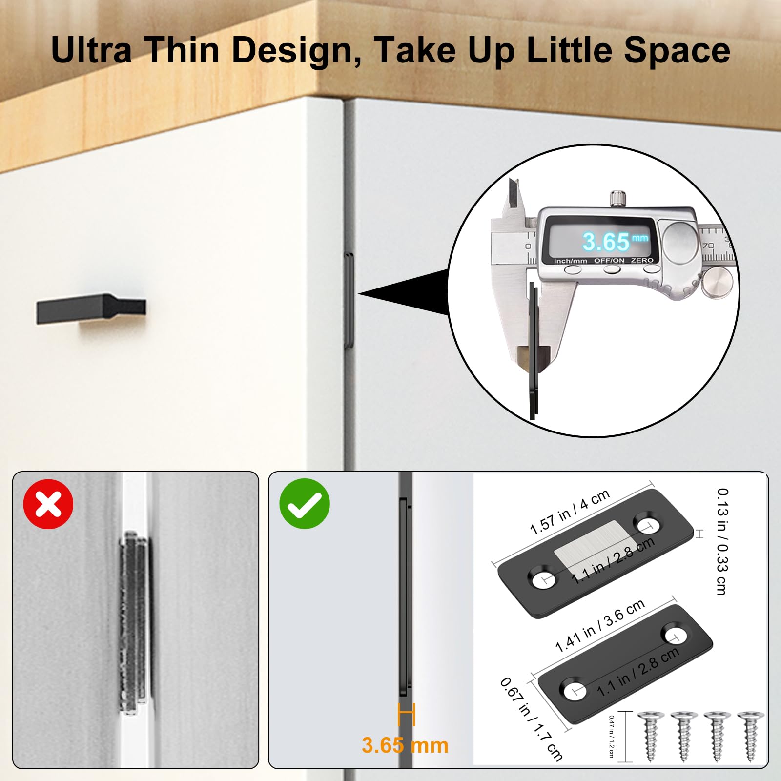 Cabinet Magnetic Catch Jiayi 6 Pack Ultra Thin Cabinet Door Magnets Stick on Drawer Magnets Cabinet Latch Magnetic Closures for Cabinets Kitchen Closet Door Closing Magnetic Door Catch Closer