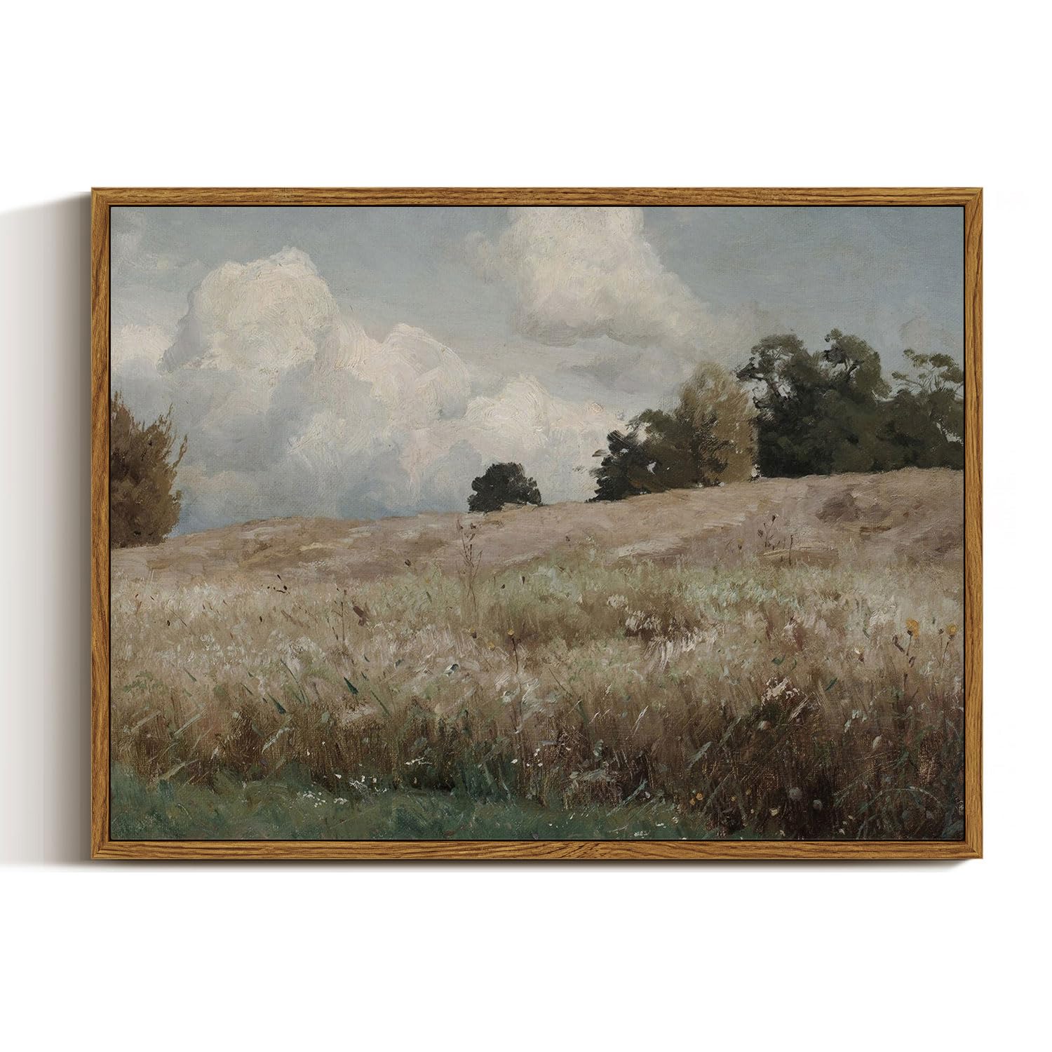 Insimsea Framed Canvas Wall Art Vintage Decor, Landscape Paintings Wall Decorations For Living Room, Retro Wall Art For Bedroom