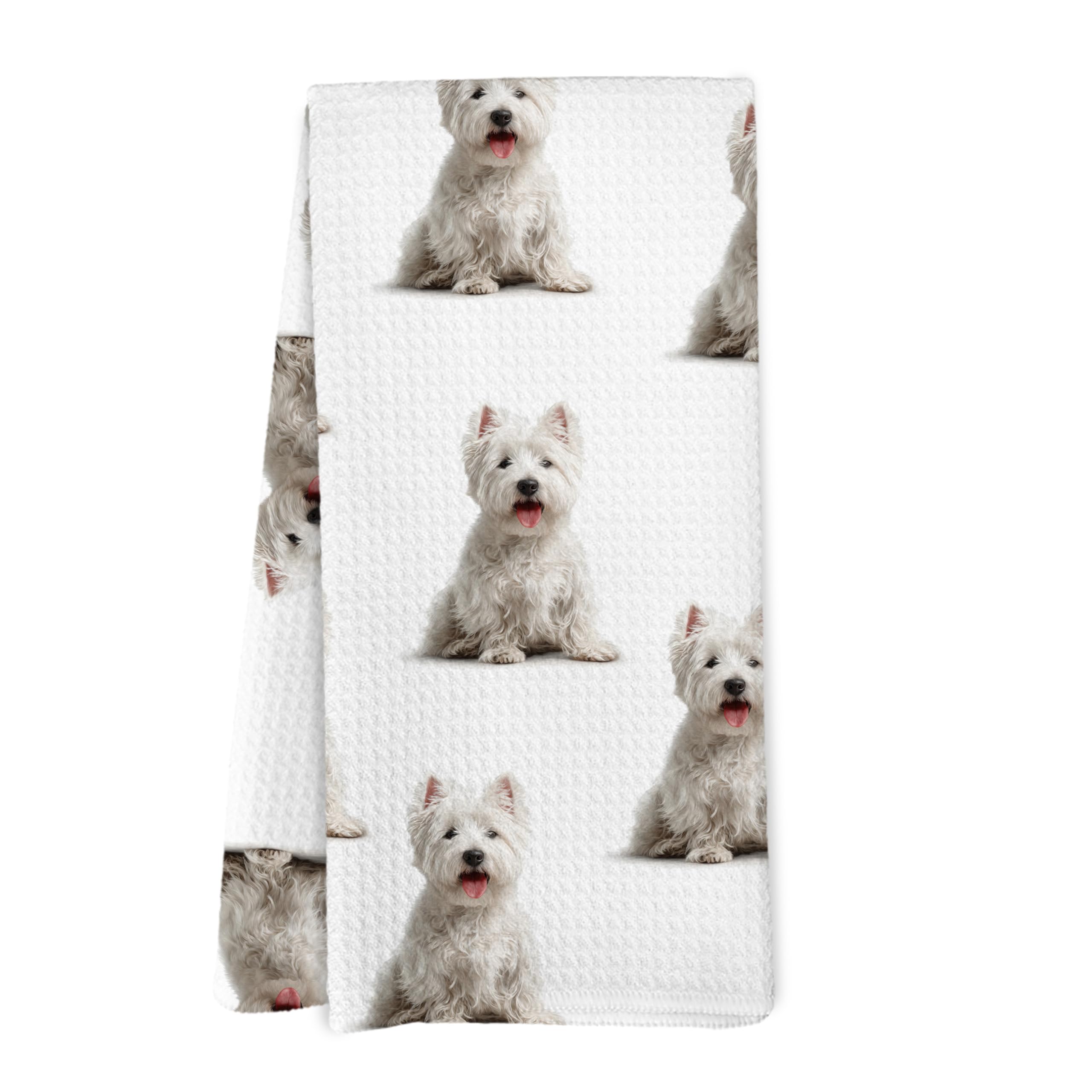 Yorhifa West Highland White Terrier Gifts Kitchen Towels, Dog Gifts for Women Men Dish Tea Towels for Kitchen Bathroom Decor, Do