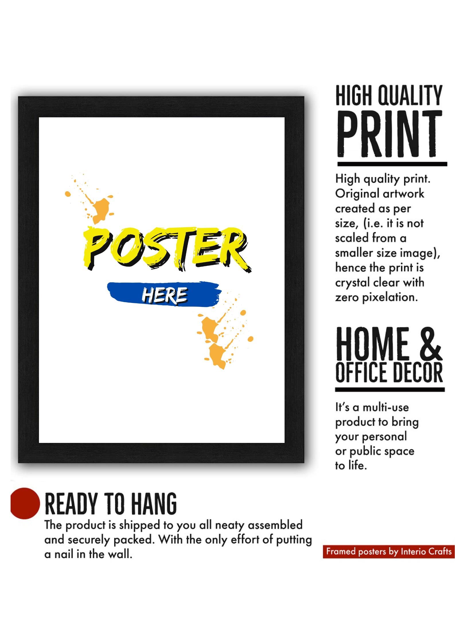 Interio Crafts Speak Less Motivational Quotes Posters With Frame For Home And Office Wall Decor - Inspirational Quotes Wall Fram