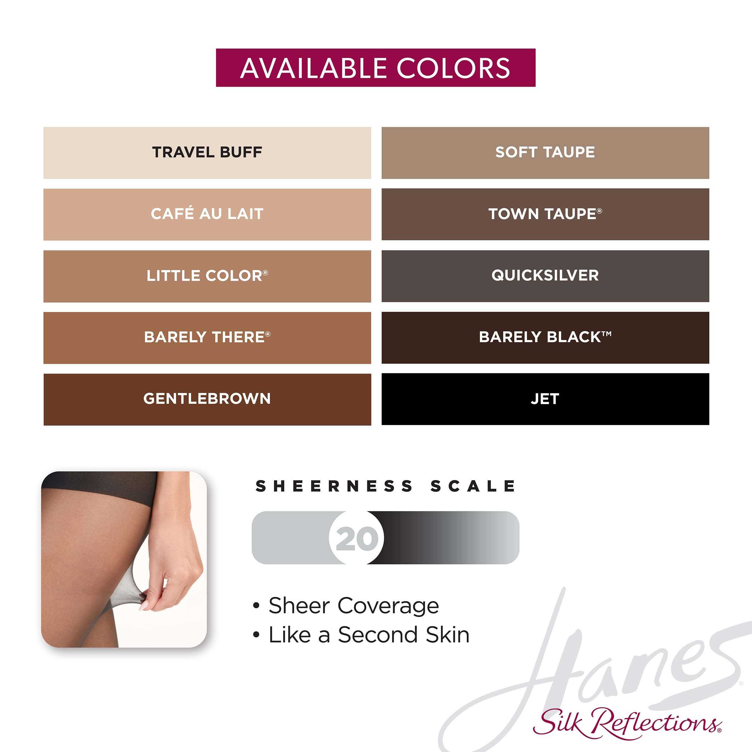 Hanes Womens Hanes Womens Silk Reflections Non-Control Top Sheer Toe 715 - Multiple Packs Available Pantyhose, Town Taupe 1-Pack