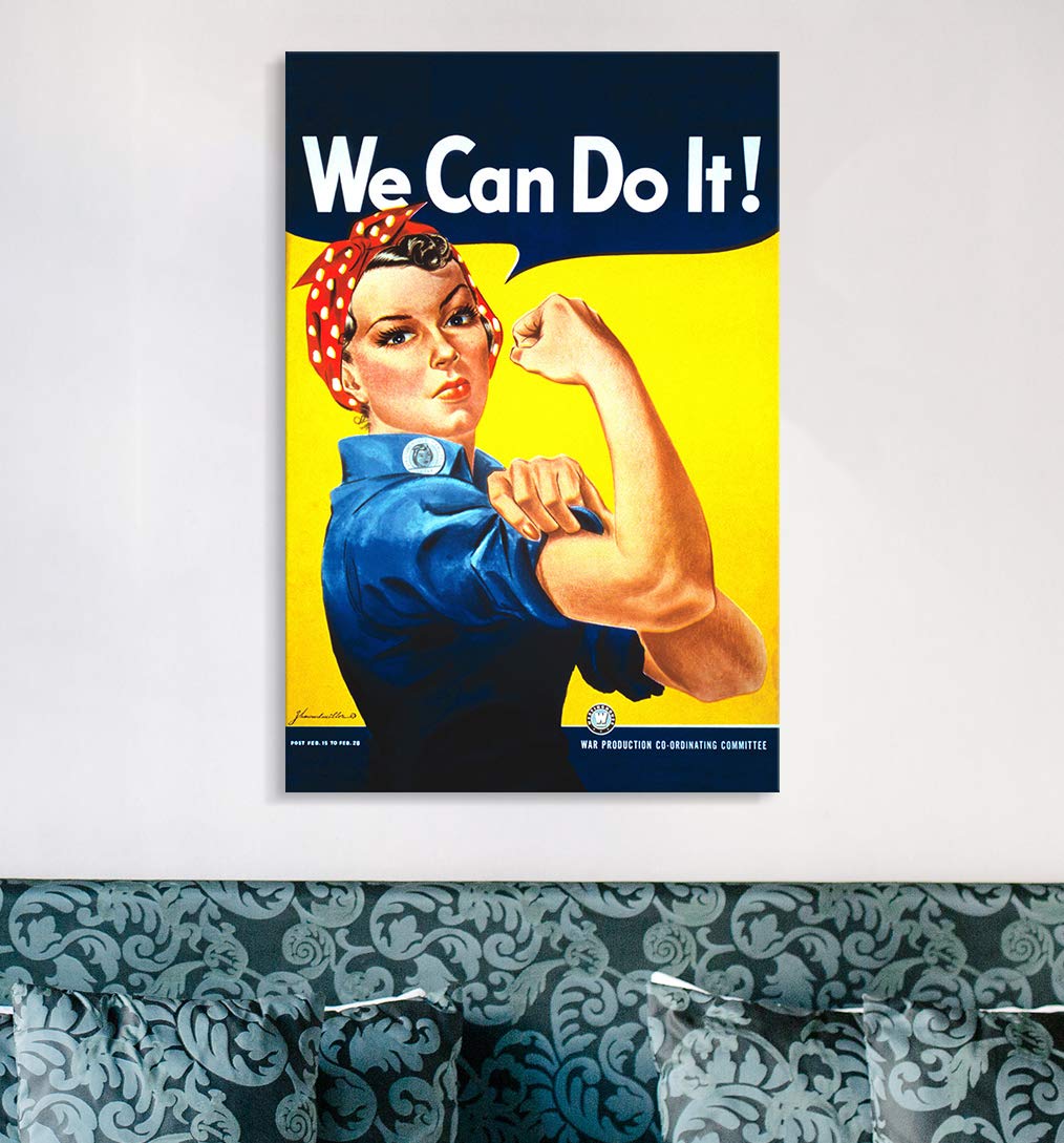 Canvas Print Wall Art - We Can Do It Rosie The Riveter World War Ii Wartime Poster - 12X18 Inches