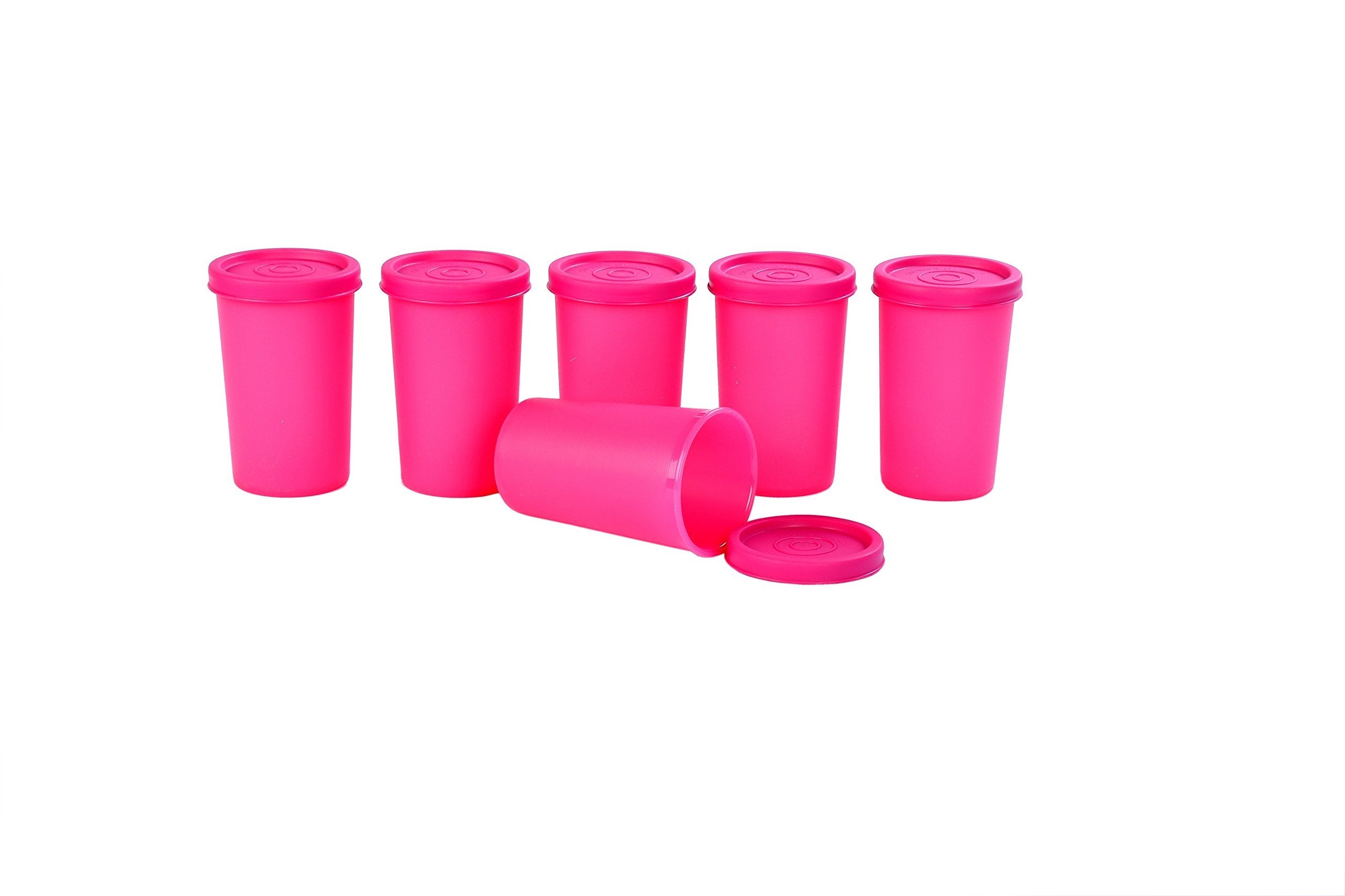 Signora Ware Nano Round Big Plastic Container Set, 140Ml, Set Of 6, Pink