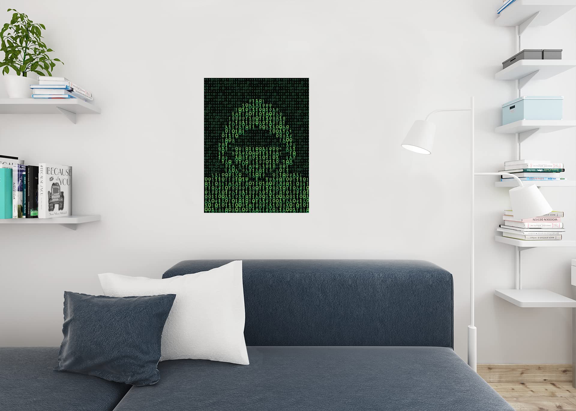 Hacker Poster Binary Code Decor Computer Cybersecurity Coder Matrix Decorations Technology Coding Tech Cool Wall Decor Art Print