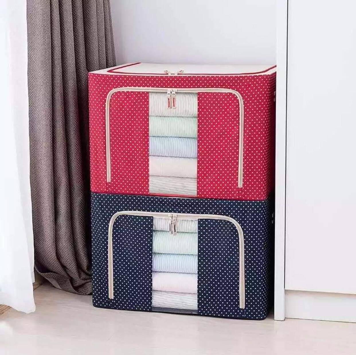 Luxafare (Pack Of 1) Clothes Quilt Storage Bag Blanket Closet Sweater Organizer Box Sorting Pouches Clothes Cabinet Container Tr