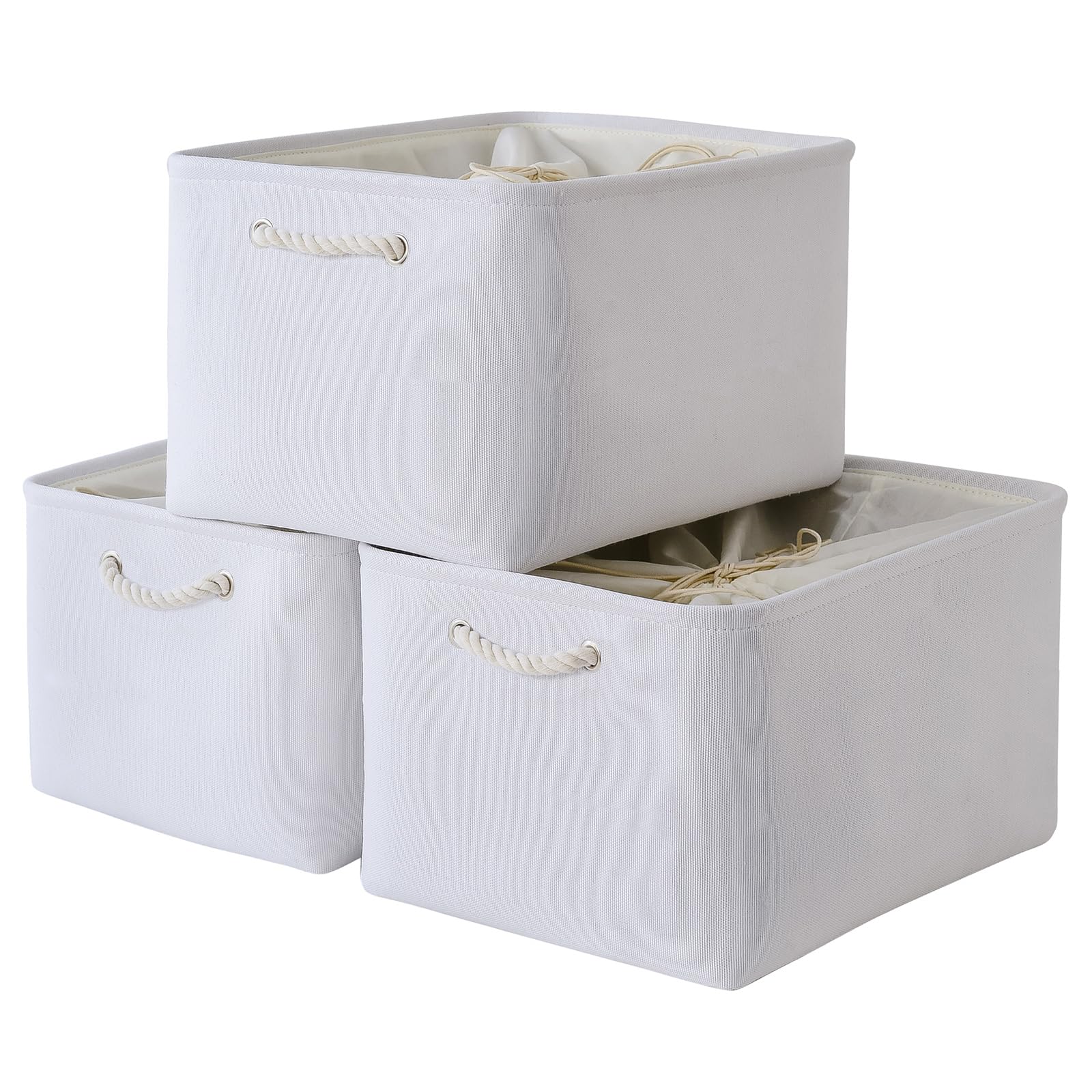 Thewarmhome Organization And Storage Basket For Shelves - Extra Jumbo 3 Pack 20.5X15.8X13.8 Inch Cube Storage Bins For Toy Close