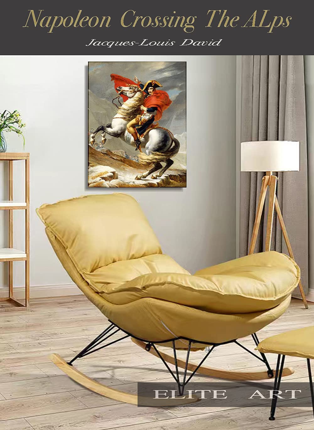 Eliteart- Napoleon Crossing The Alps By Jacques-Louis David Oil Painting Reproduction Giclee Wall Art Canvas Prints