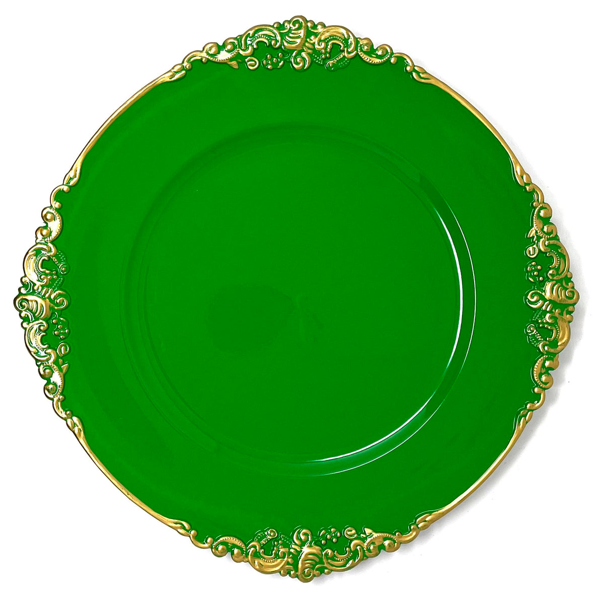 Allgala 13-Inch 48-Pack Heavy Quality Round Charger Plates-Floral Green-Hd80887