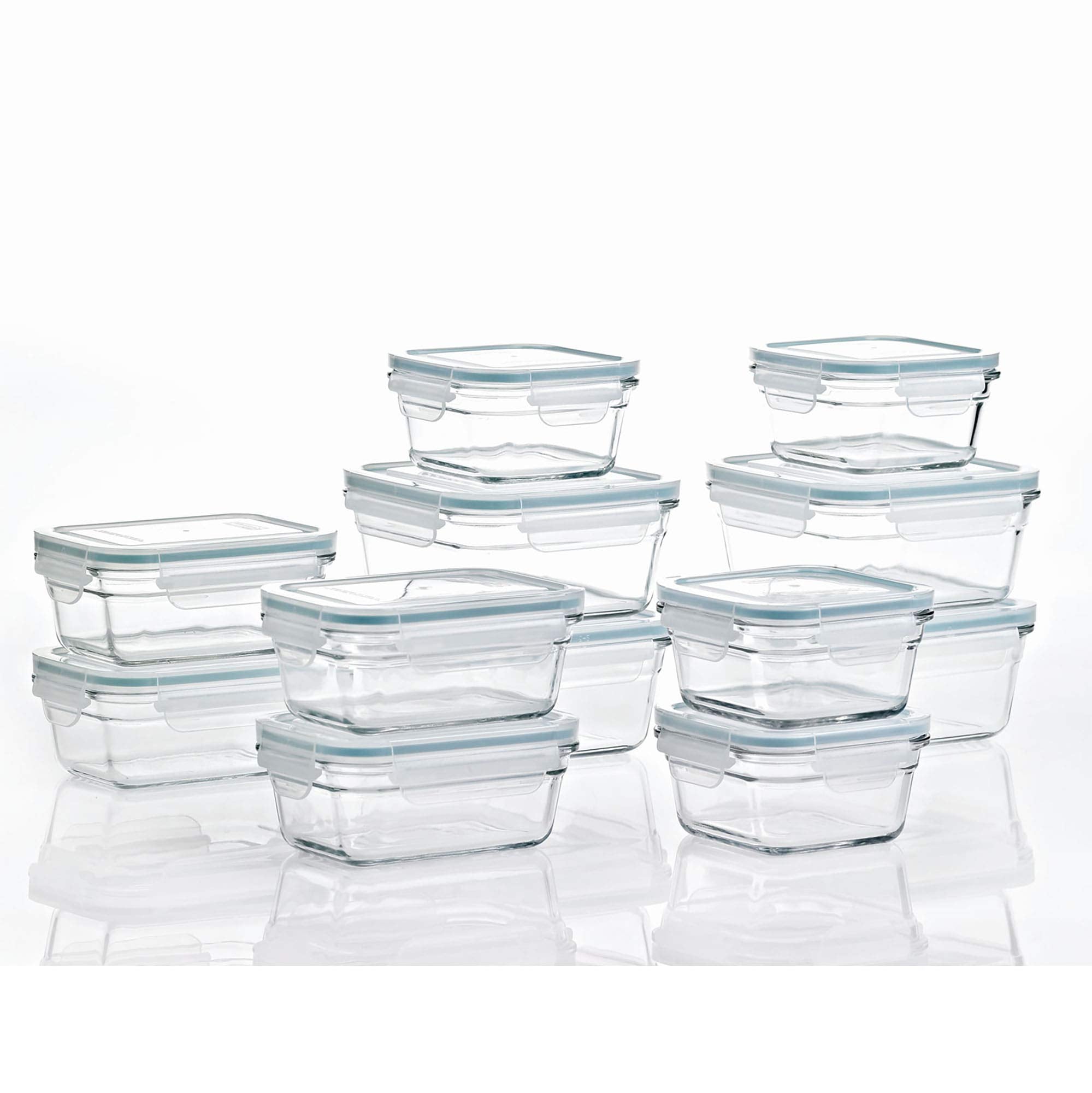 Glasslock 24 Piece Oven Microwave Safe Glass Food Storage Containers Set W/Lids