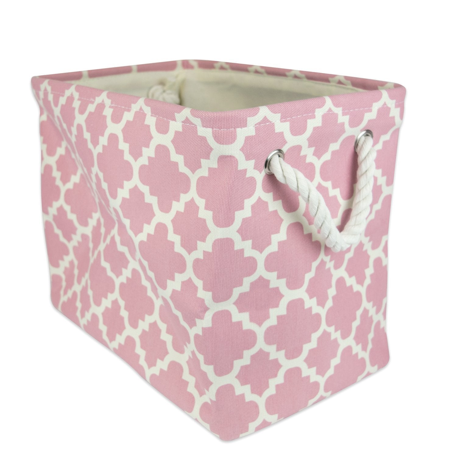 DII Polyester Bin Lattice Rose Rectangle Large