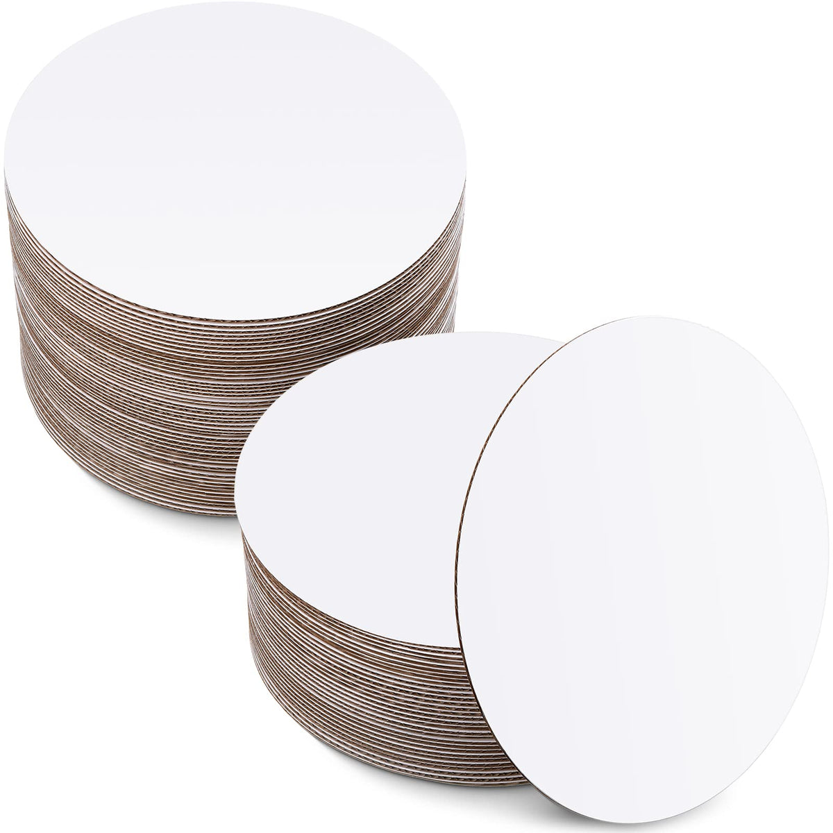 Potchen 50 Pack Round Cake Boards 10 Inch Circle Cardboard Base Grease Proof Disposable For Baking Pizza