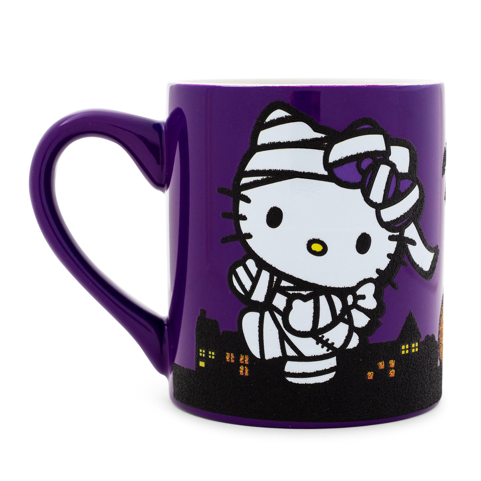 Sanrio Hello Kitty Happy Halloween ceramic glitter Mug  Holds 14 Ounces