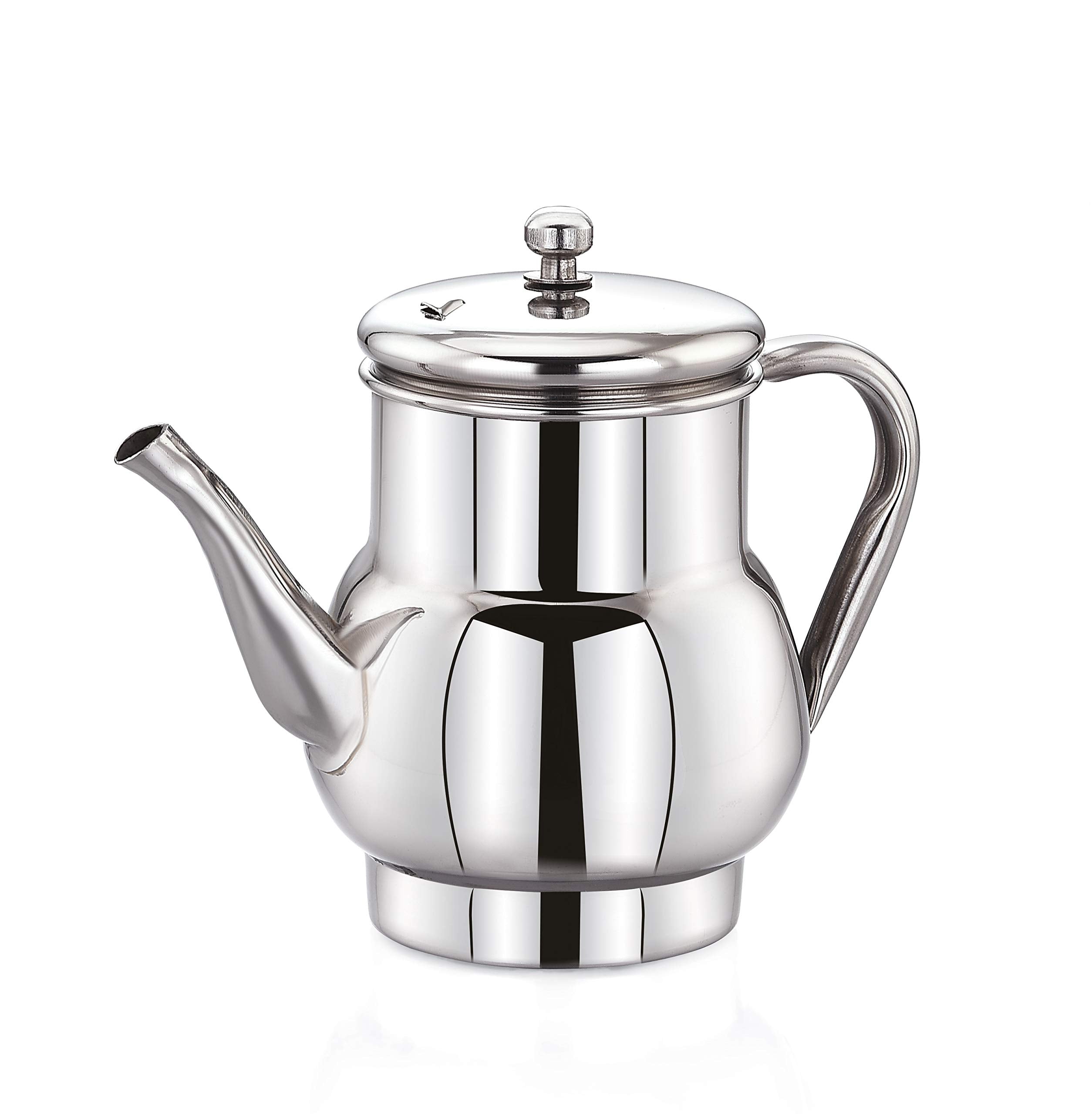 Expresso Stunning Classy Hand-Polished Stainless Steel Tea/Coffee Teapot With Lid, 350 Ml