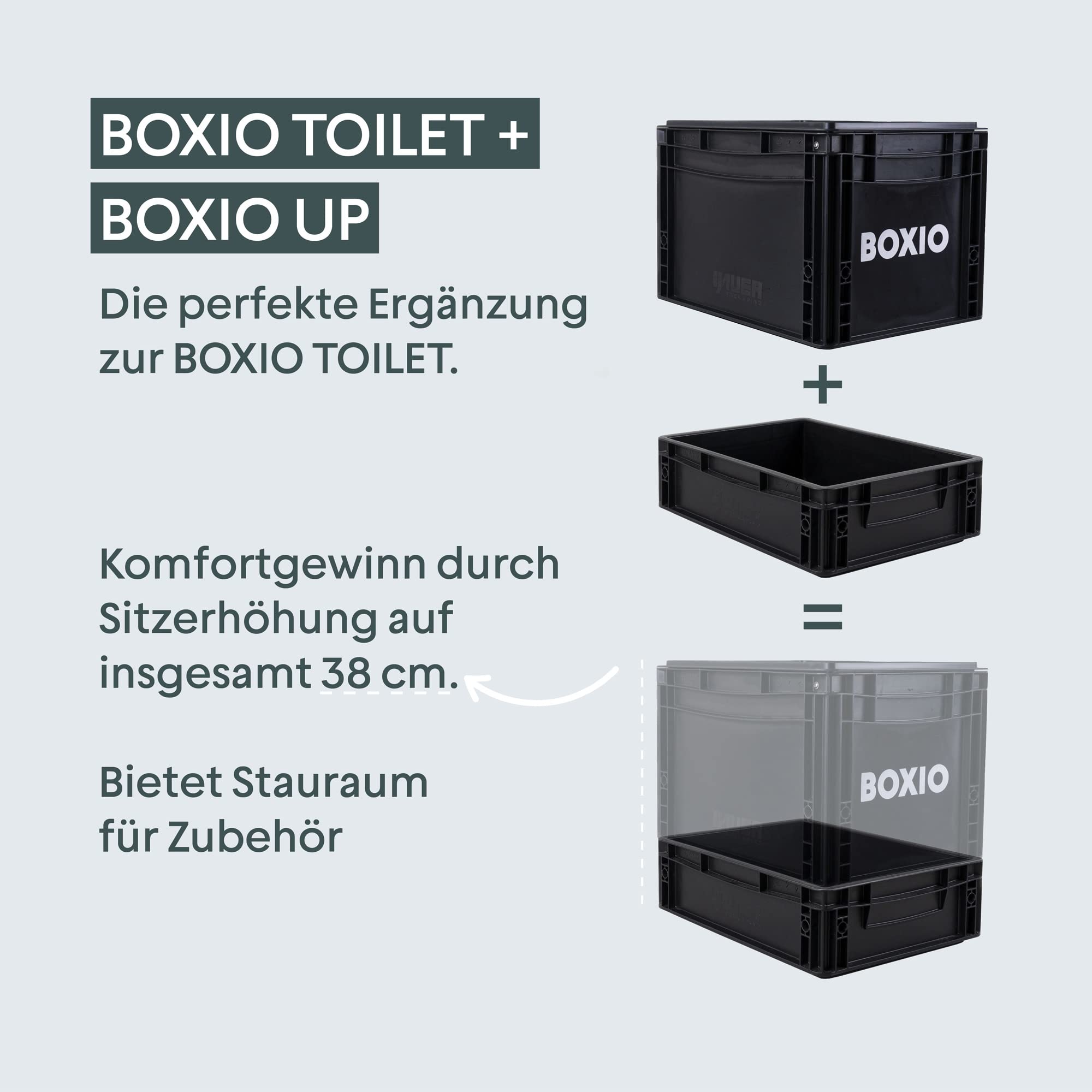 BOXIO Toilet UP: Booster Seat for Separating Toilet - Includes Hemp Litter and Practical Shaker - 15.7'' x 11.8'' x 4.7'' cm
